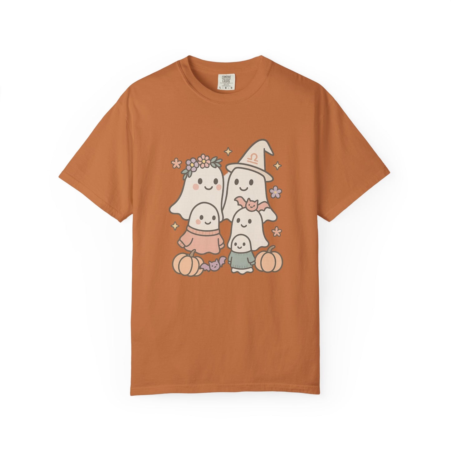 Cute Ghost Family Comfort Colors T-Shirt, Halloween Tee, Pumpkin Shirt, Fall Apparel, Unisex Garment-Dyed Top, Cute Halloween Gift