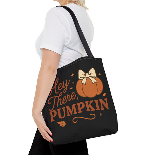 Fall Pumpkin Tote Bag, Hey There Pumpkin Bag, Halloween Tote, Autumn Shopping Bag, Cute Fall Accessory, Seasonal Gift