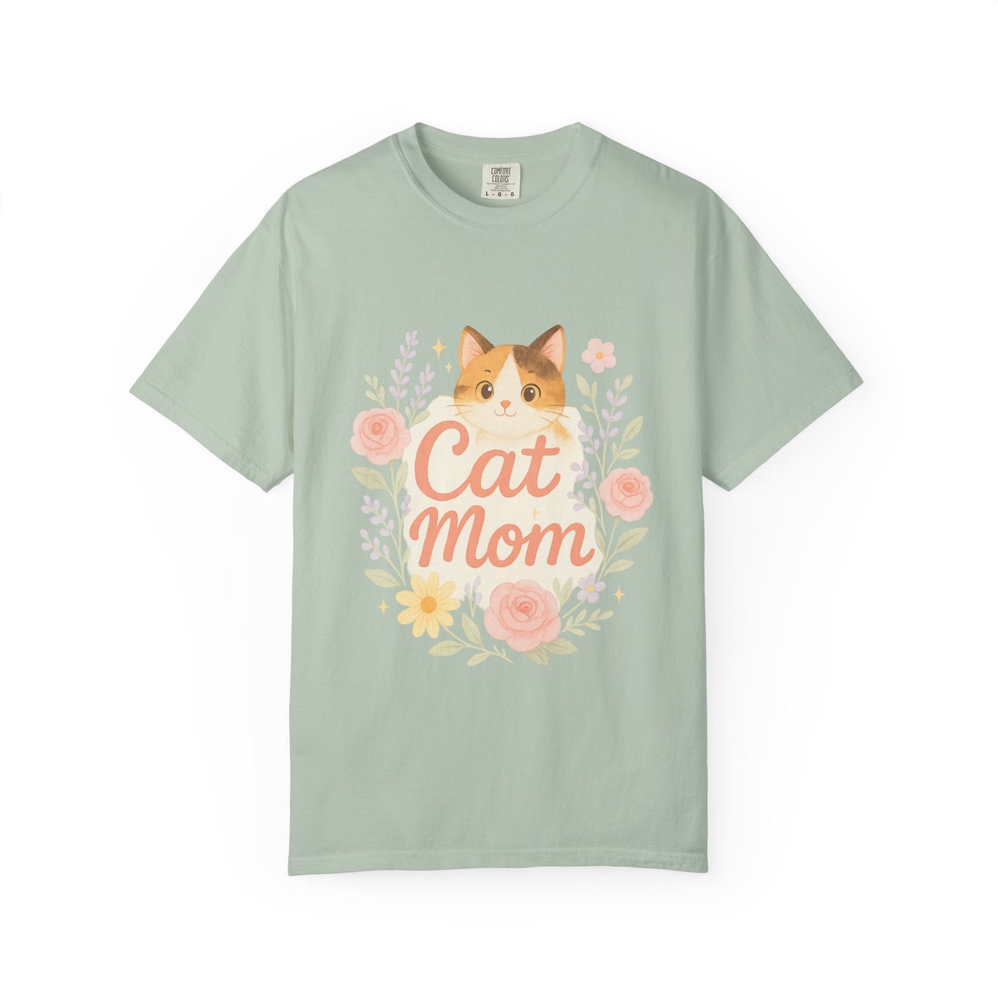 Cat Mom Garment-Dyed T-Shirt | Cute Cat Lover Tee, Pet Owner Gift, Gifts for Cat Moms, Animal Lover Apparel, Birthday Gift