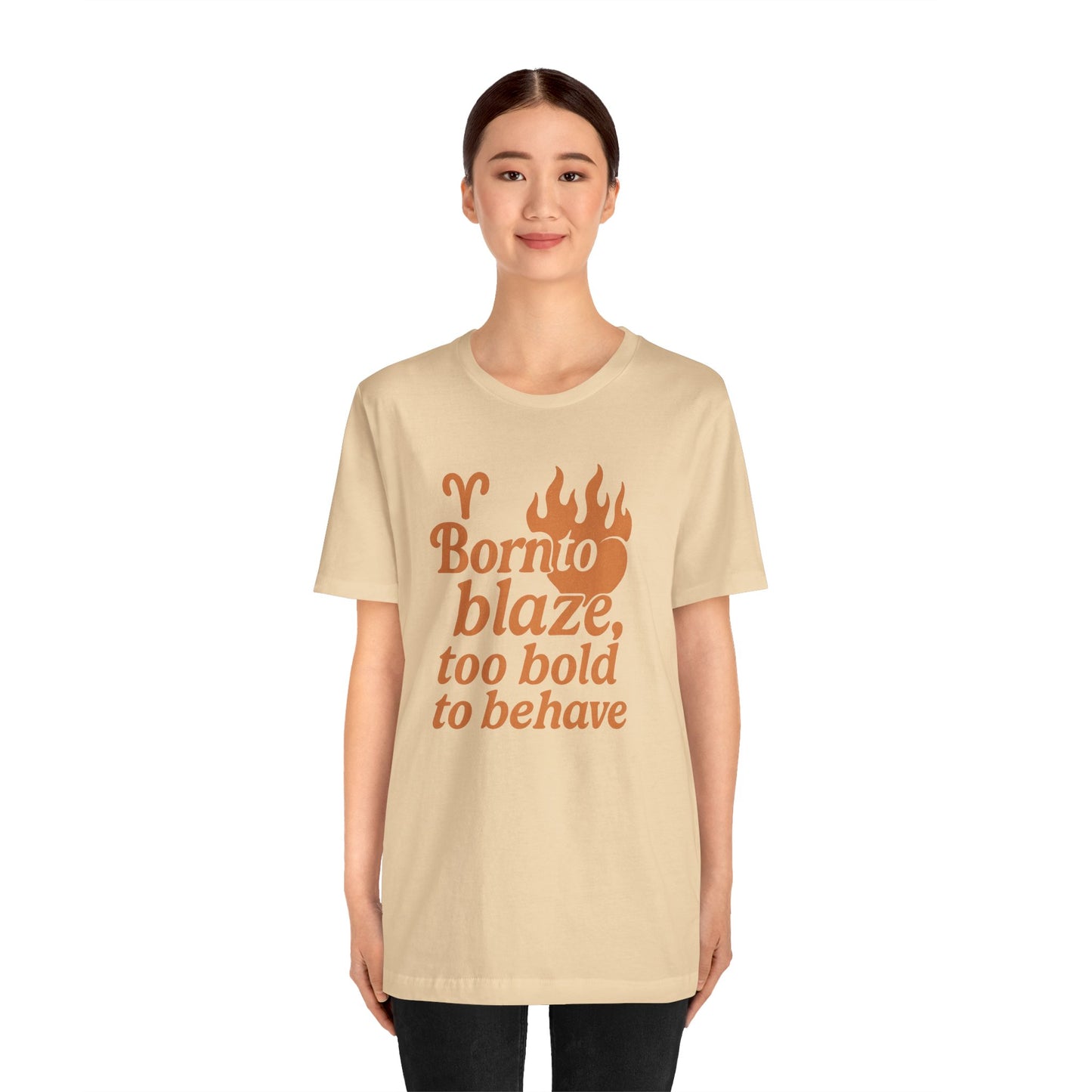Born to Blaze Unisex Short Sleeve Tee - Aries Zodiac Shirt, Fire Sign T-Shirt, Birthday Gift, Astrology Apparel, Casual Wear, Graphic Tee