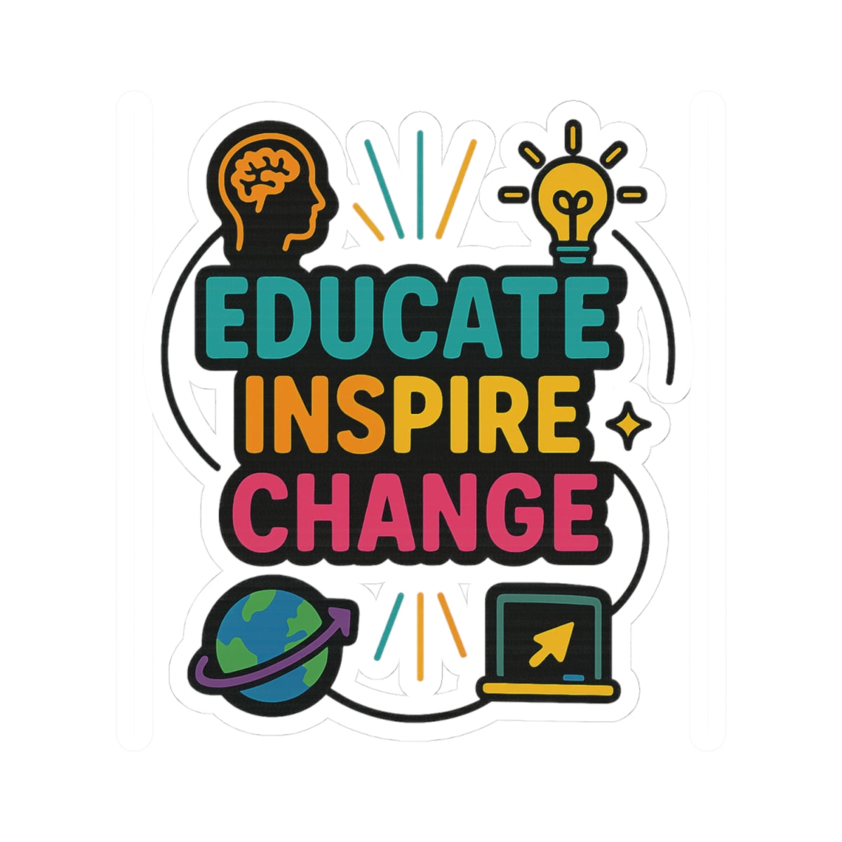 Inspiring Educational Kiss-Cut Stickers, Motivational Vinyl Decals, Laptop Stickers, Teacher Gifts, Study Supplies, Classroom Decor