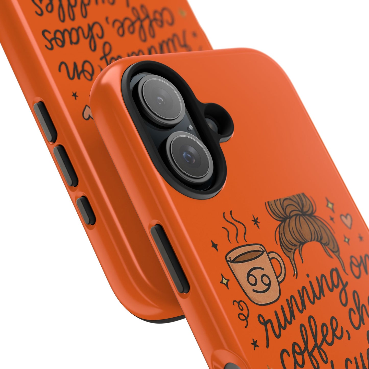 Cute Coffee Chaos Phone Case - Running on Coffee, Chaos & Cuddles, Stylish Tough Case for Coffee Lovers, Gift for Friends, Cute Phone Cover