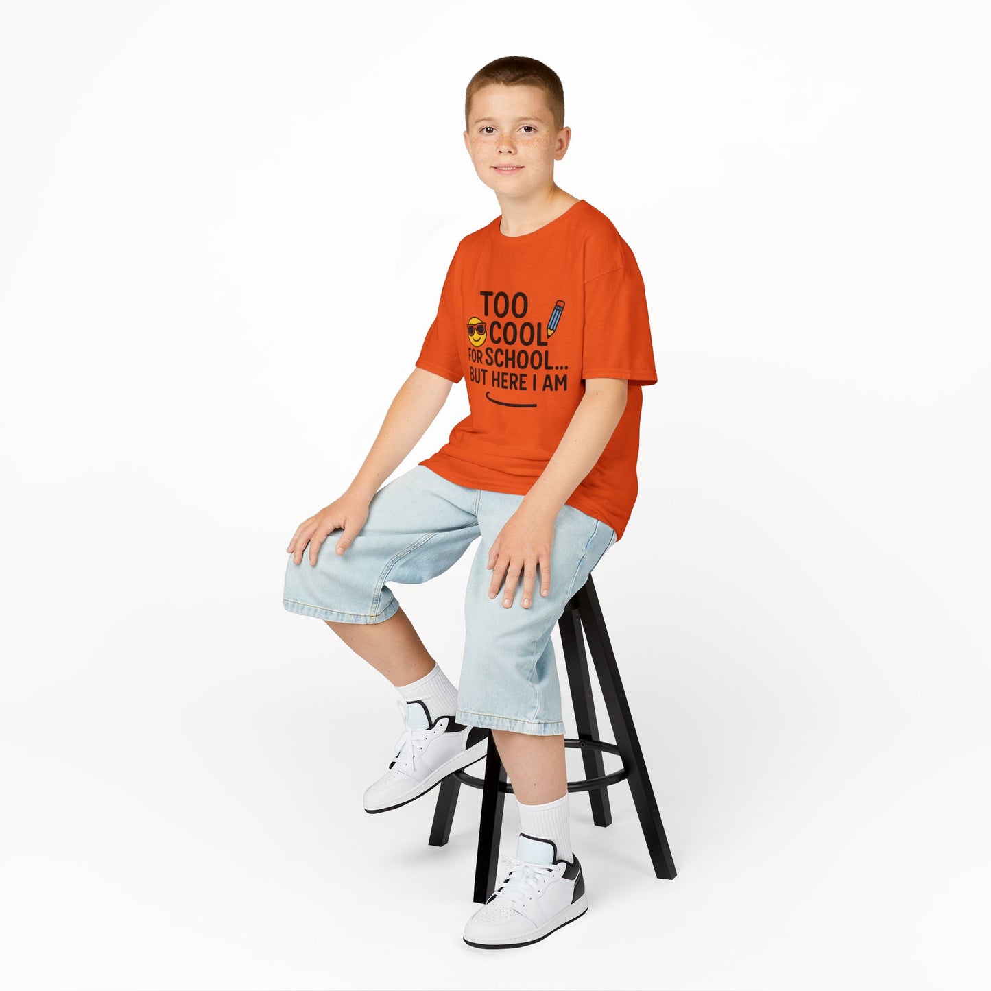 Kids Fun Tee: 'Too Cool for School' Graphic Shirt, Kids Tops, Back to School Wear, Birthday Gift, Casual Apparel