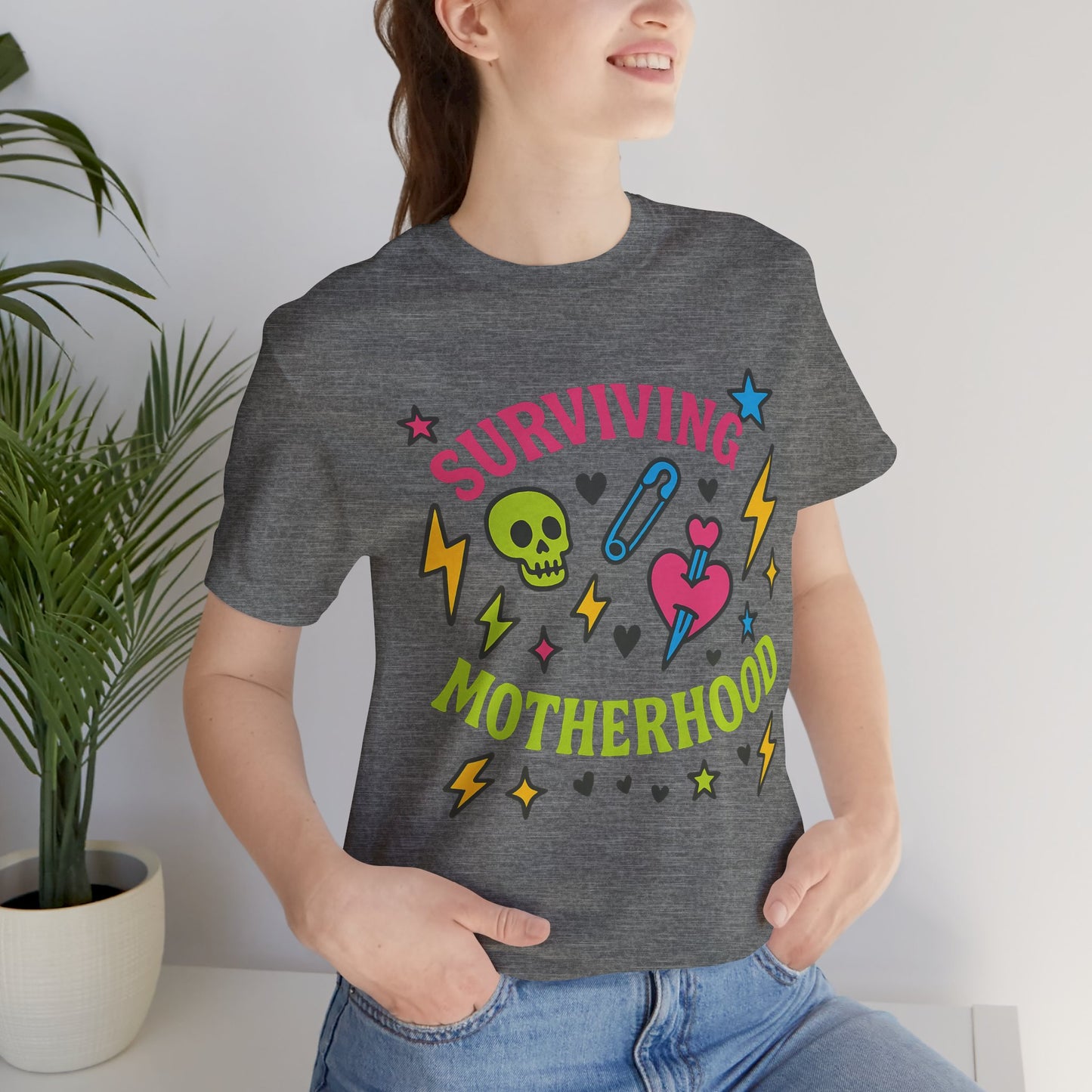 Surviving Motherhood Tee, Funny Mom Shirt, Gift for New Moms, Mother's Day Tee, Cute Graphic T-Shirt, Unisex Casual Wear
