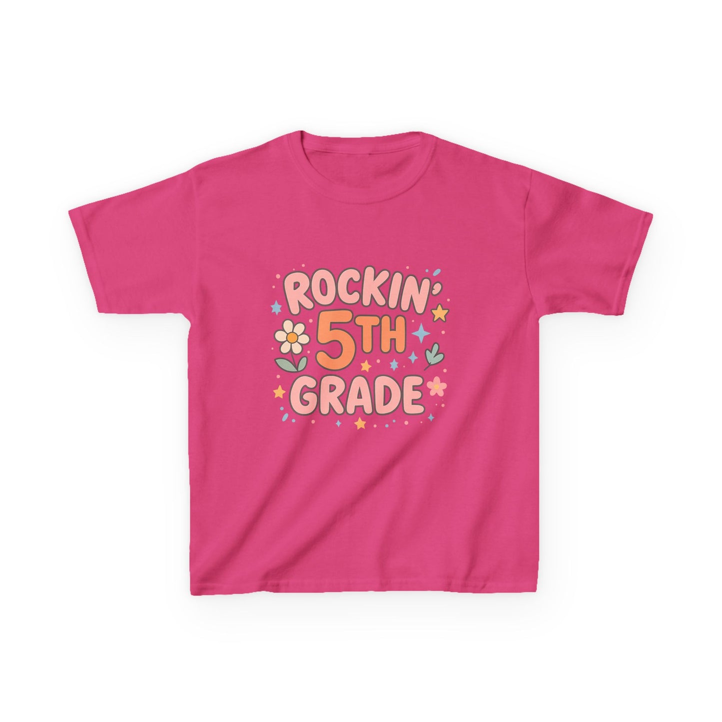 Rockin' 5th Grade Kids Tee, Lightweight Cotton T-Shirt, Back to School Shirt, 5th Grade Graduation Tee, Kids' Graphic Tee
