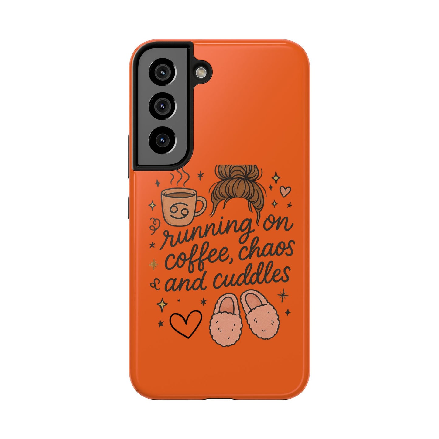 Cute Coffee Chaos Phone Case - Running on Coffee, Chaos & Cuddles, Stylish Tough Case for Coffee Lovers, Gift for Friends, Cute Phone Cover