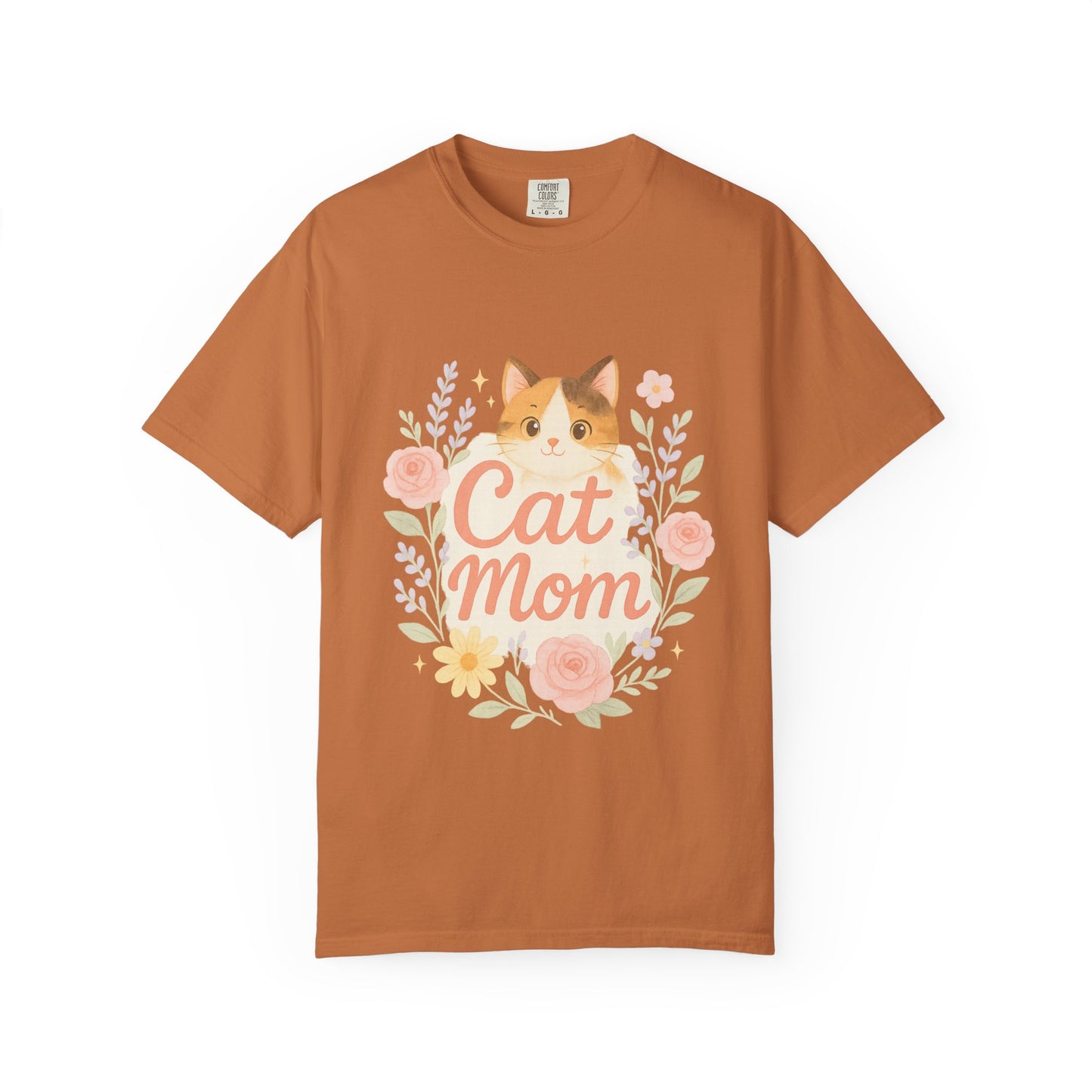 Cat Mom Garment-Dyed T-Shirt | Cute Cat Lover Tee, Pet Owner Gift, Gifts for Cat Moms, Animal Lover Apparel, Birthday Gift