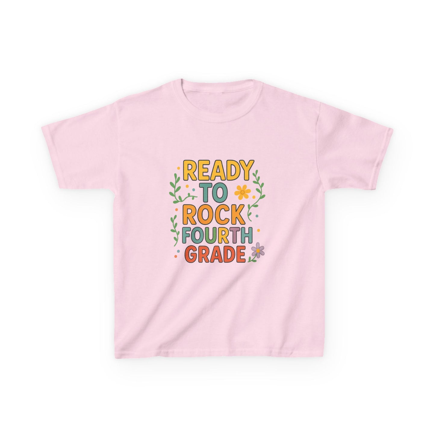 Ready to Rock Fourth Grade Kids Heavy Cotton Tee, Back to School Shirt, Toddler T-Shirt, Birthday Gift, Cute Kids Clothing