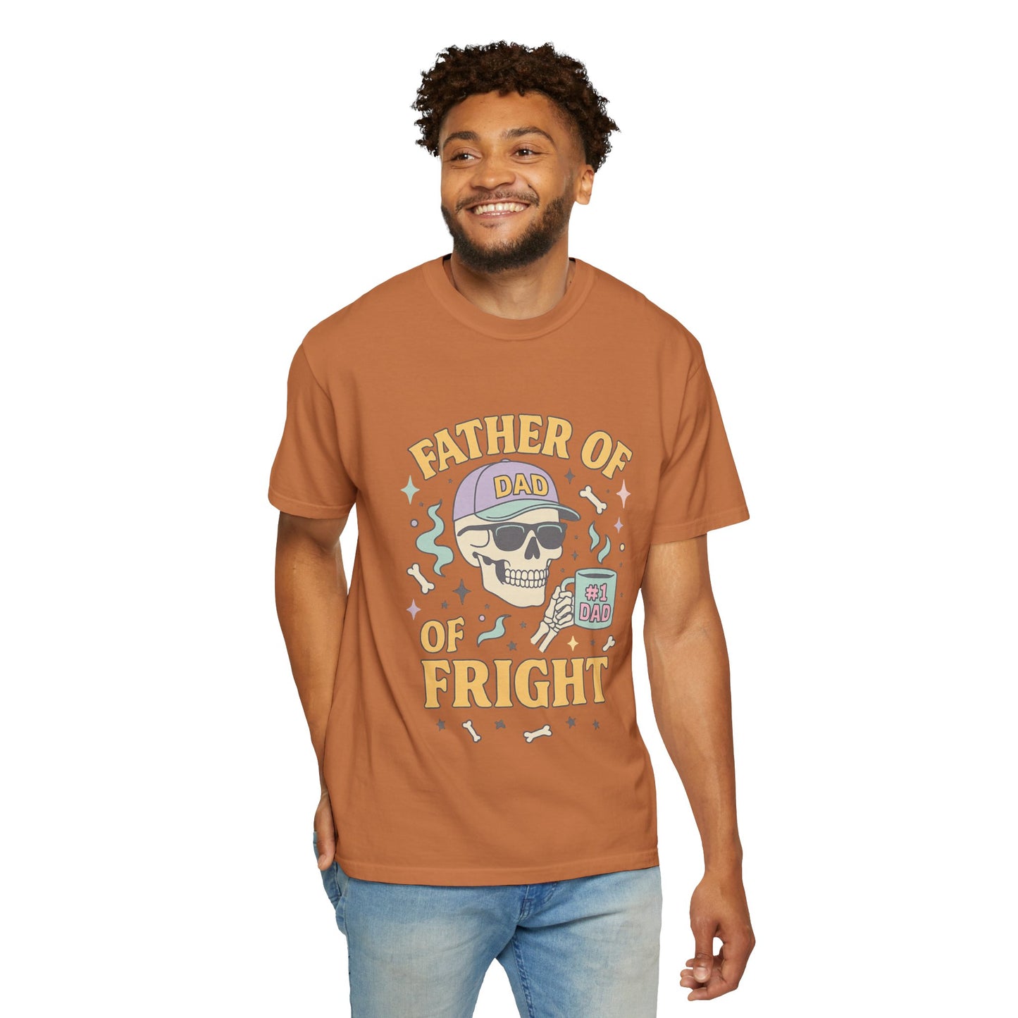 Father of Fright Comfort Colors Shirt, Unisex Halloween T-shirt, Dad Gifts, Spooky Style Tee, Family Fun Apparel, Skeleton Graphic Tee