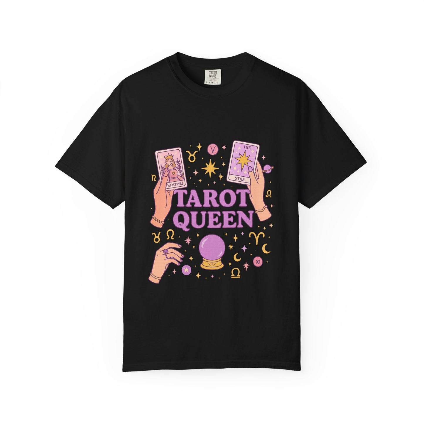 Tarot Queen Graphic Tee, Unisex T-Shirt, Astrology Apparel, Gift for Tarot Lovers, Boho Style Clothing, Spiritual Fashion
