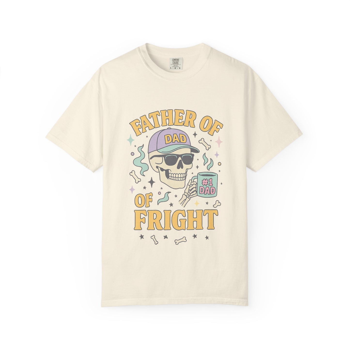 Father of Fright Comfort Colors Shirt, Unisex Halloween T-shirt, Dad Gifts, Spooky Style Tee, Family Fun Apparel, Skeleton Graphic Tee