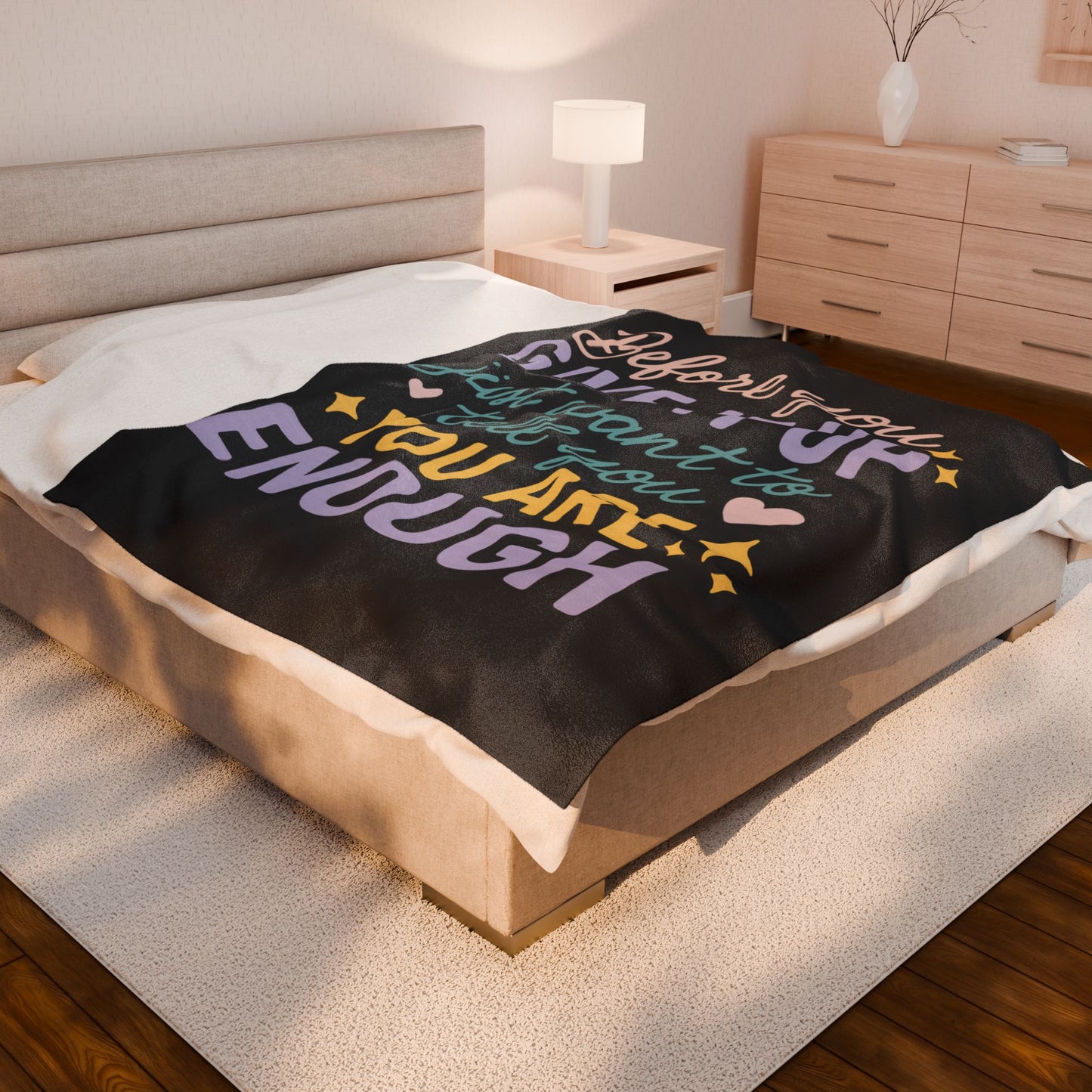 Inspirational Velveteen Plush Blanket - Cozy Collection, Motivational Gift, Home Decor, Encouragement, Self-Love, Affirmation