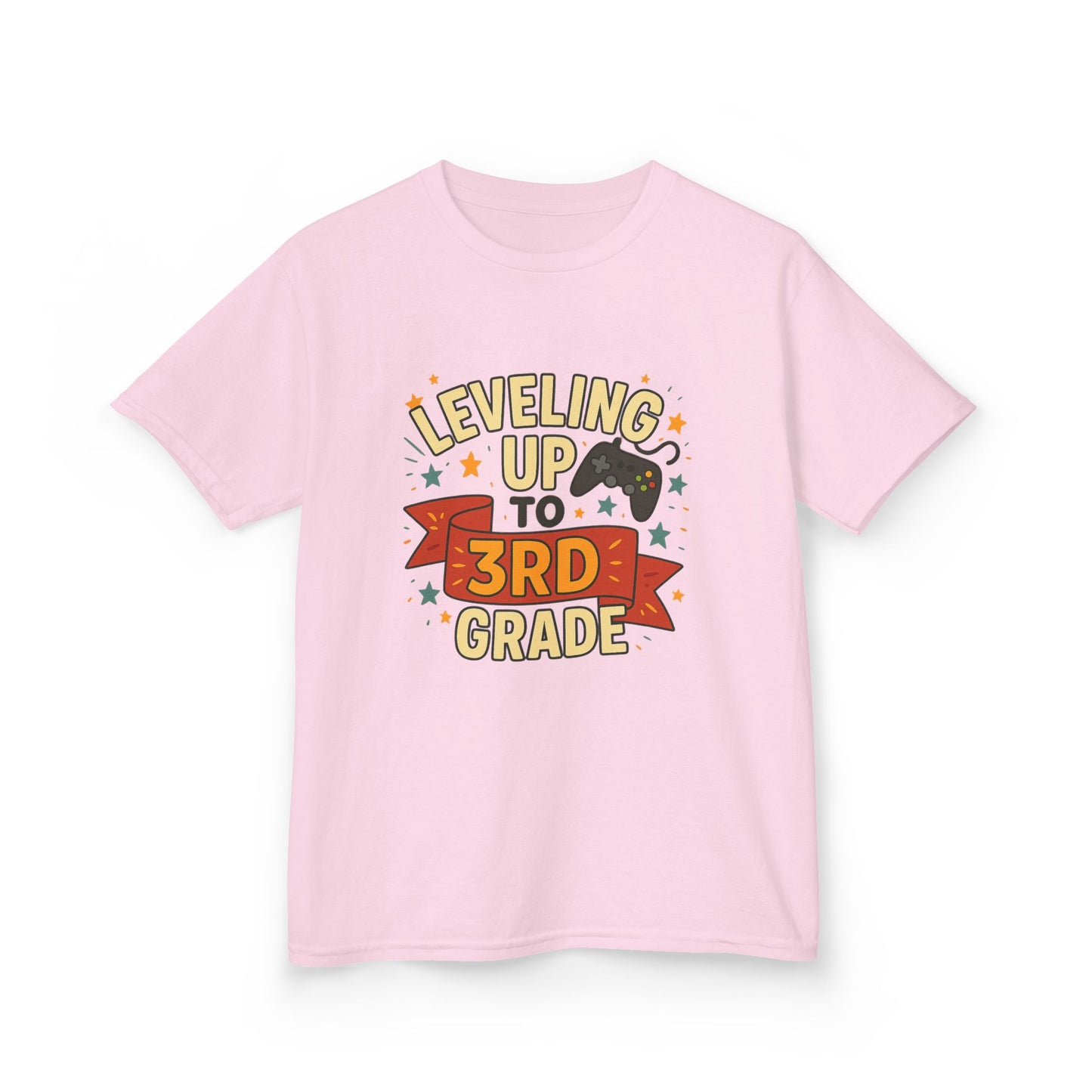 Kids Grade Celebration Tee | Leveling Up to 3rd Grade Shirt, Back to School Gift, Birthday Outfit, Fun Kids T-Shirt, Classroom Wear
