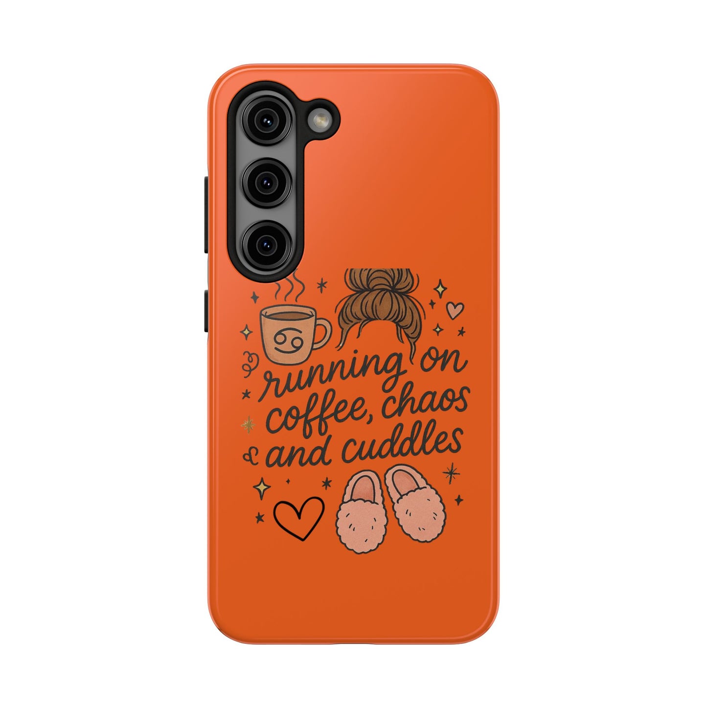 Cute Coffee Chaos Phone Case - Running on Coffee, Chaos & Cuddles, Stylish Tough Case for Coffee Lovers, Gift for Friends, Cute Phone Cover