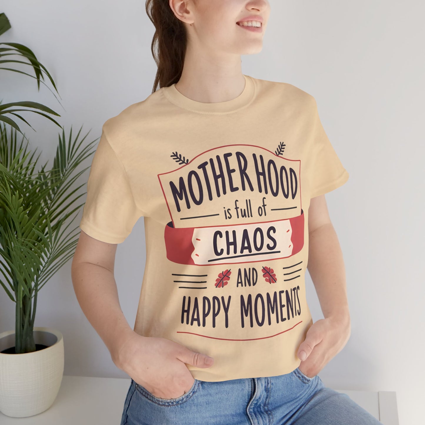 Motherhood Chaos Short Sleeve Tee, Funny Mom T-Shirt, Gift for Moms, Parenting Humor Shirt, Casual Wear, Mother's Day Gift