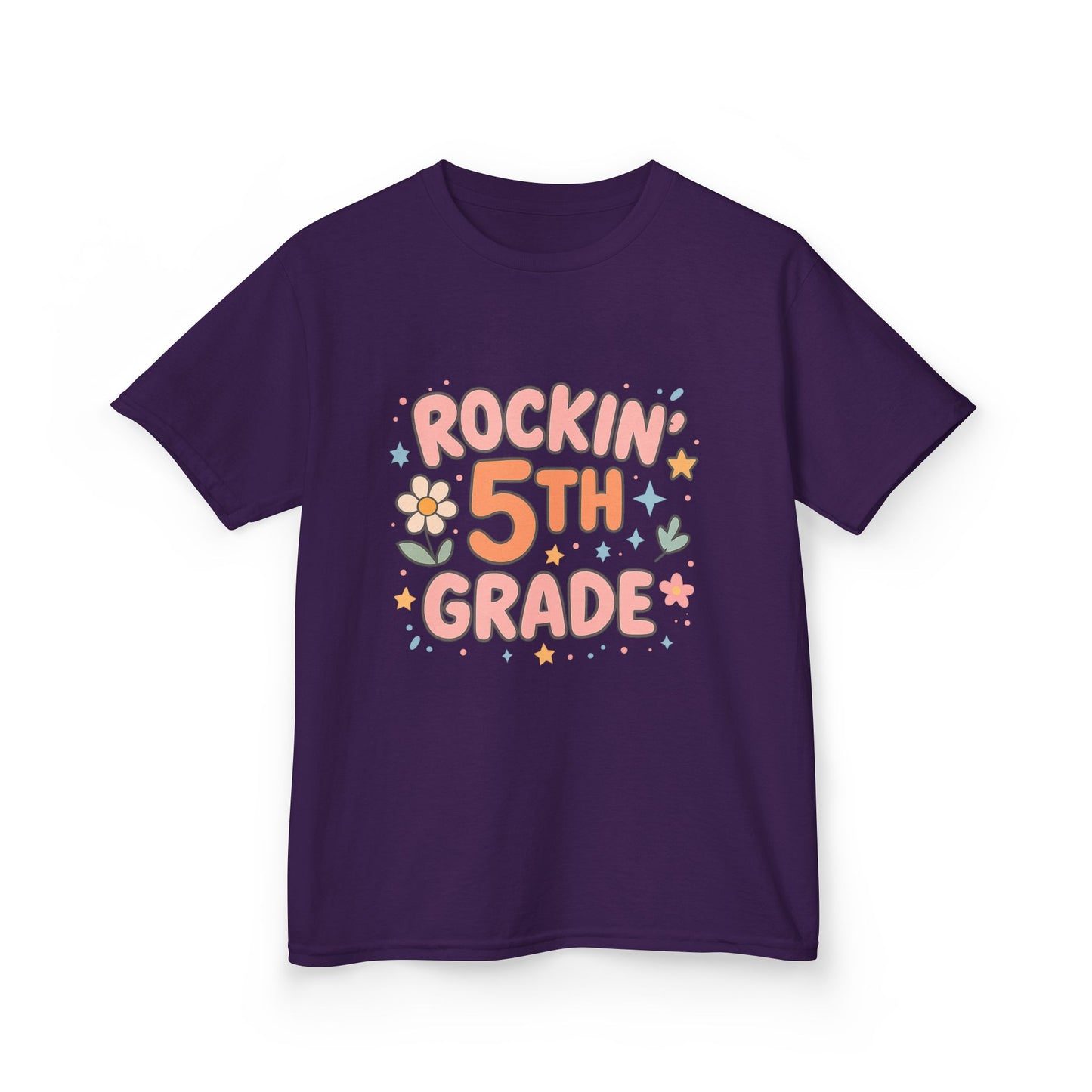 Rockin' 5th Grade Kids Tee, Lightweight Cotton T-Shirt, Back to School Shirt, 5th Grade Graduation Tee, Kids' Graphic Tee