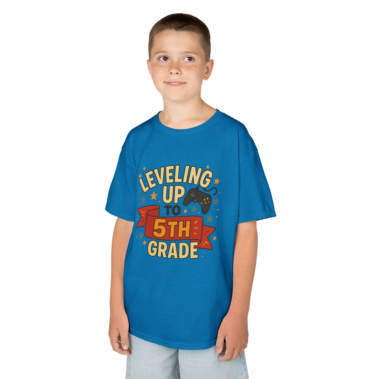 Kids Graduation Tee, Level Up to 5th Grade Shirt, Back to School Gift, Fun Class Celebration Top, Children's Achievement T-Shirt