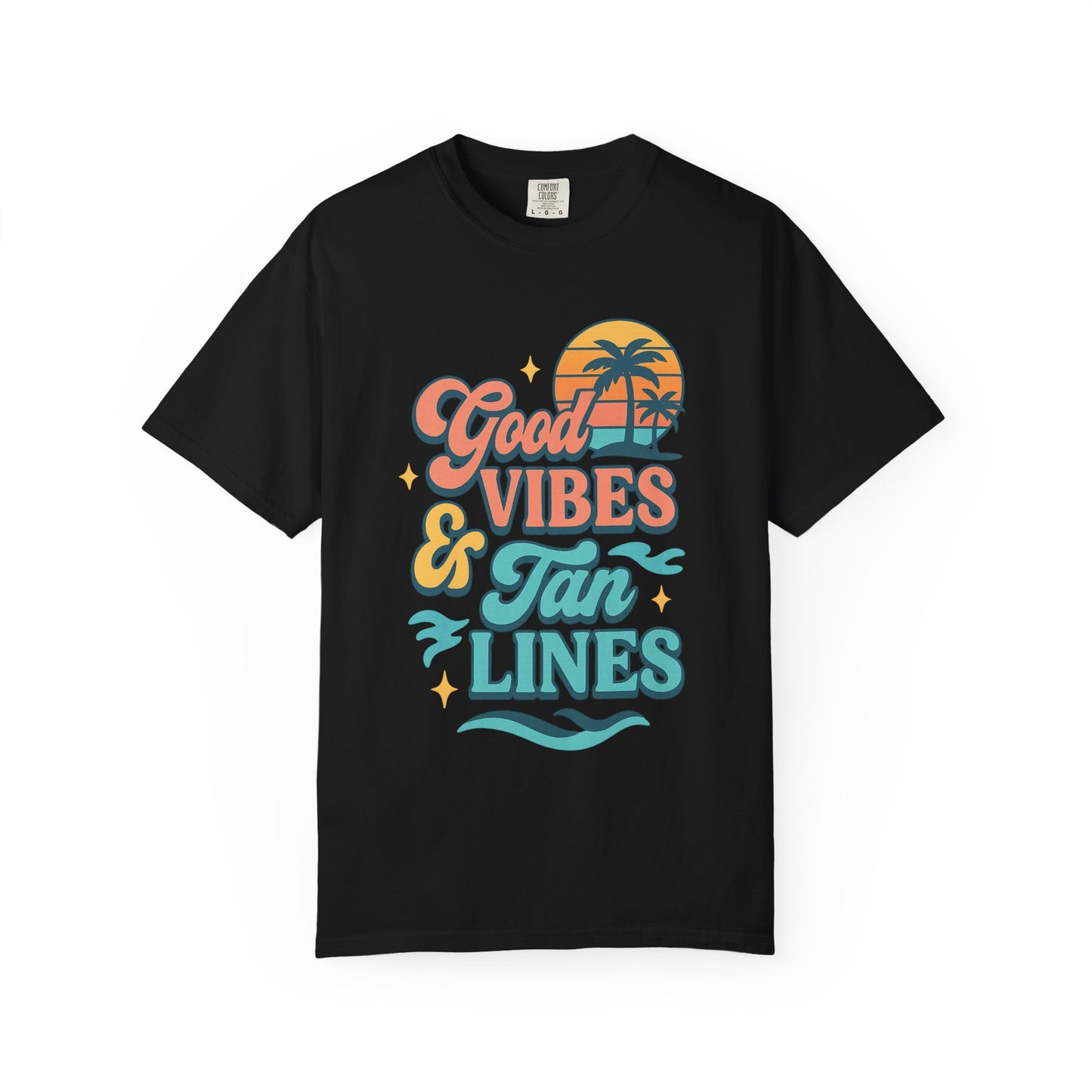 Good Vibes & Tan Lines Unisex T-Shirt, Summer Apparel, Beach Graphic Tee, Vacation Style, Casual Wear, Gift for Him/Her