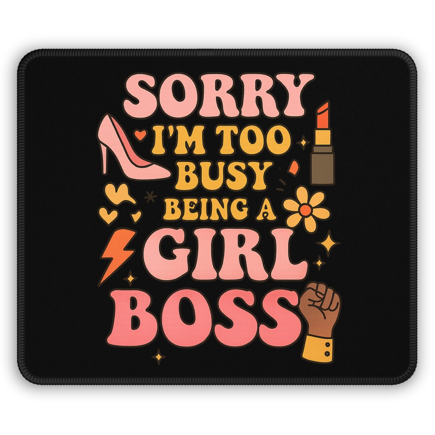 Girl Boss Gaming Mouse Pad, Desk Accessories for Women, Motivational Office Decor, Gamer Gifts, BOSS Lady Mousepad
