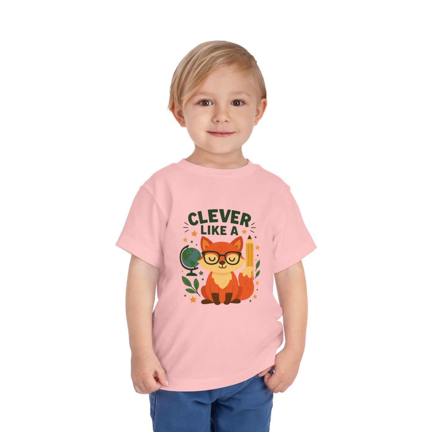Clever Like A Fox Toddler Tee, Cute Kids T-Shirt, Back To School Shirt, Gift for Child, Toddler Apparel, Fun Graphic Tee