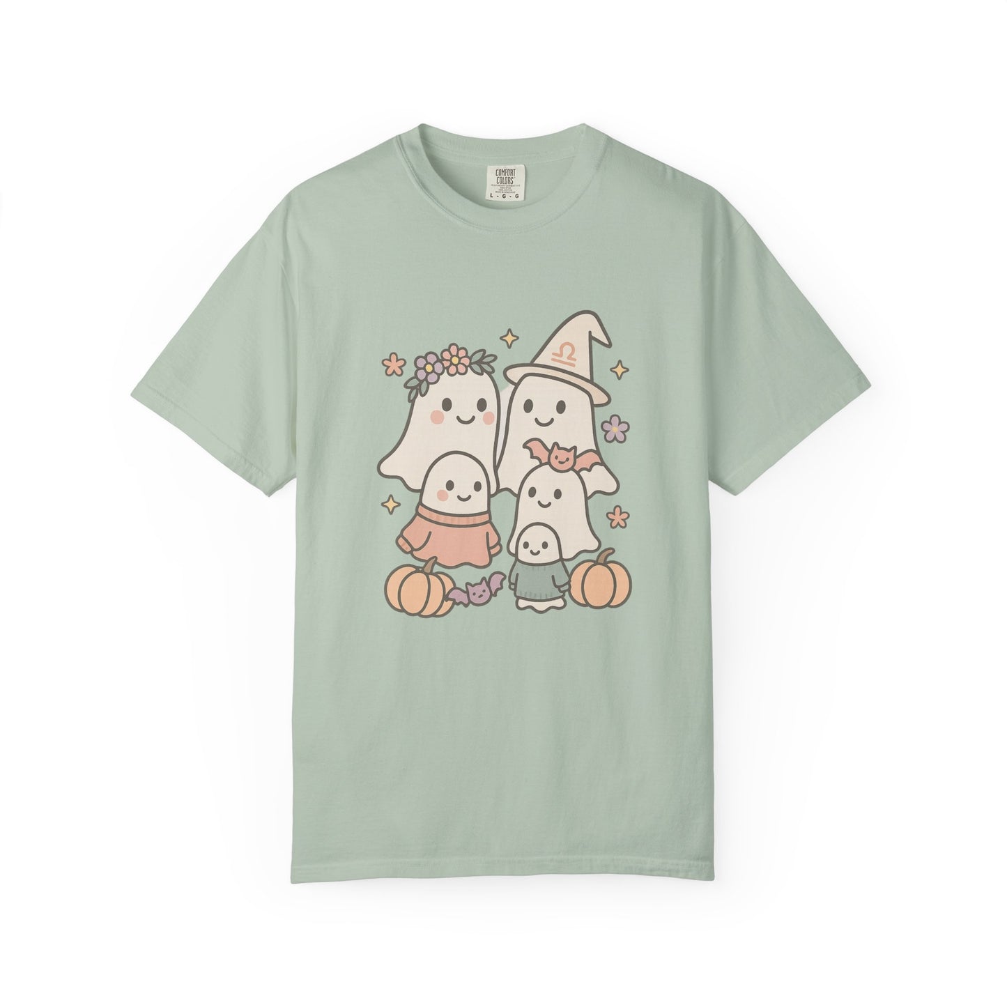 Cute Ghost Family Comfort Colors T-Shirt, Halloween Tee, Pumpkin Shirt, Fall Apparel, Unisex Garment-Dyed Top, Cute Halloween Gift