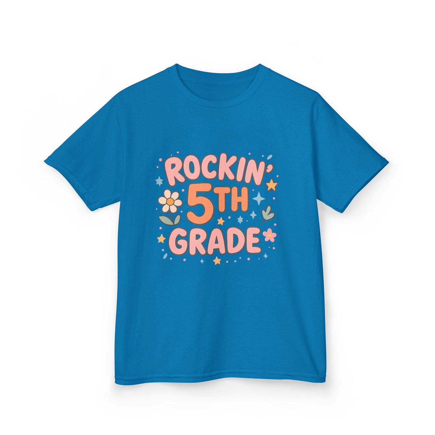Rockin' 5th Grade Kids Tee, Lightweight Cotton T-Shirt, Back to School Shirt, 5th Grade Graduation Tee, Kids' Graphic Tee