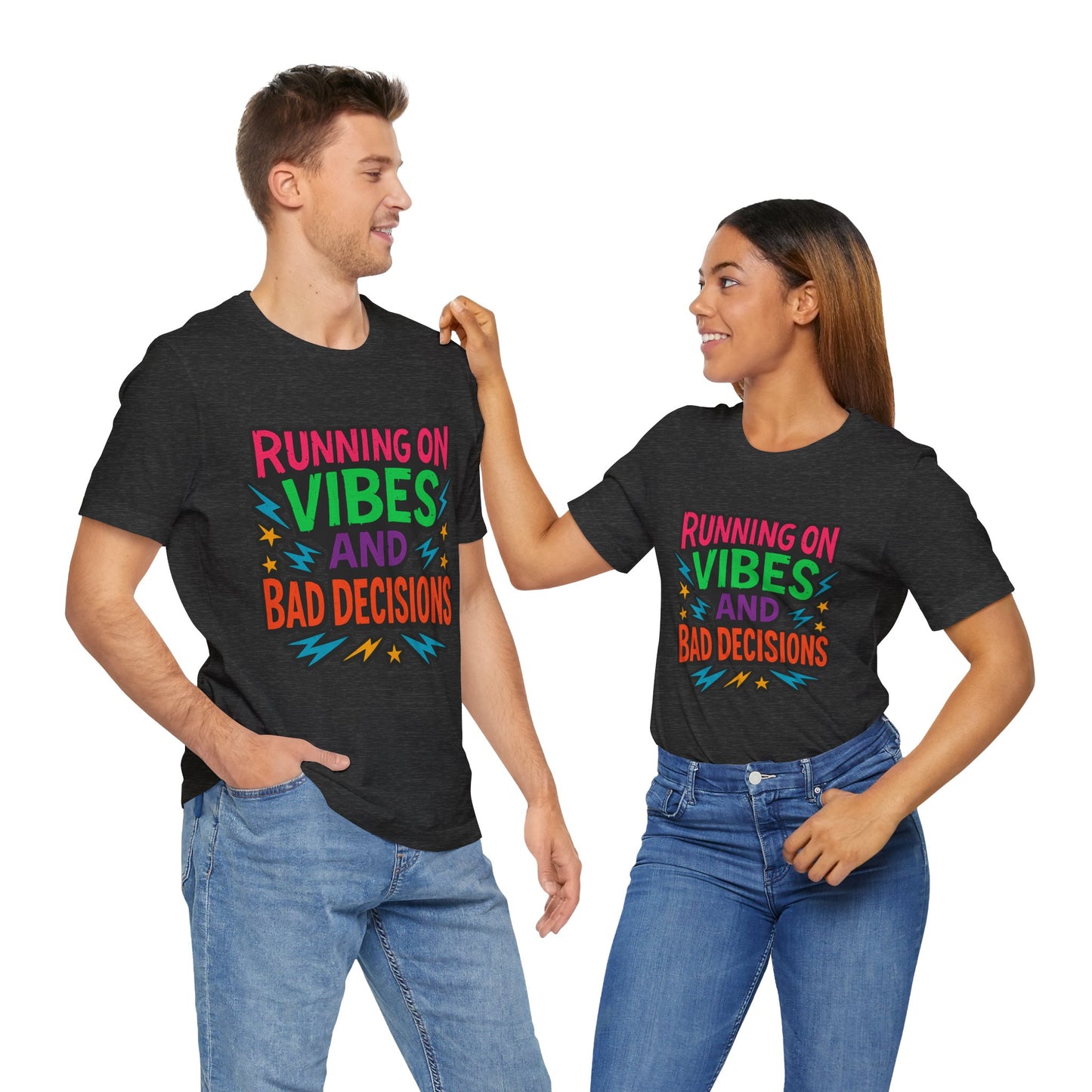 Vibes & Decisions Tee, Unisex Graphic T-Shirt, Trendy Casual Wear, Gift for Friends, Summer Style, Fun Tee for Parties