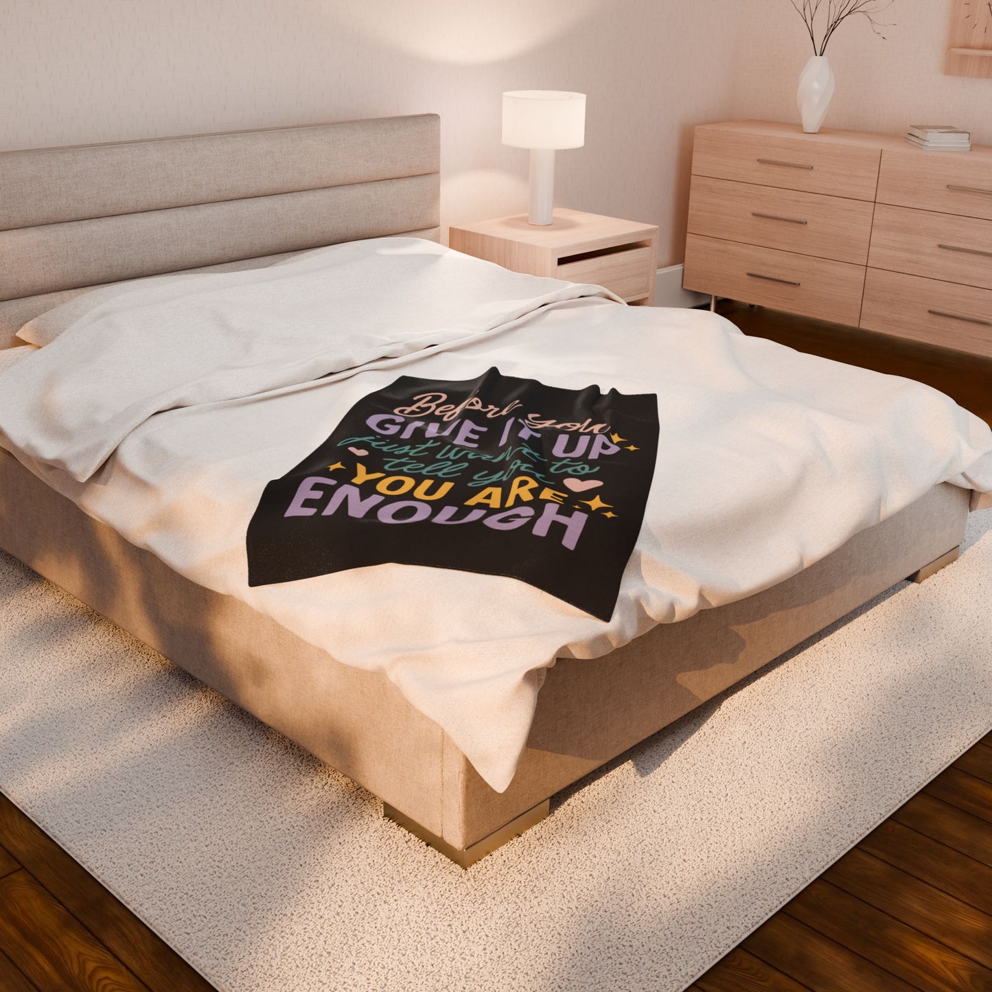 Inspirational Velveteen Plush Blanket - Cozy Collection, Motivational Gift, Home Decor, Encouragement, Self-Love, Affirmation