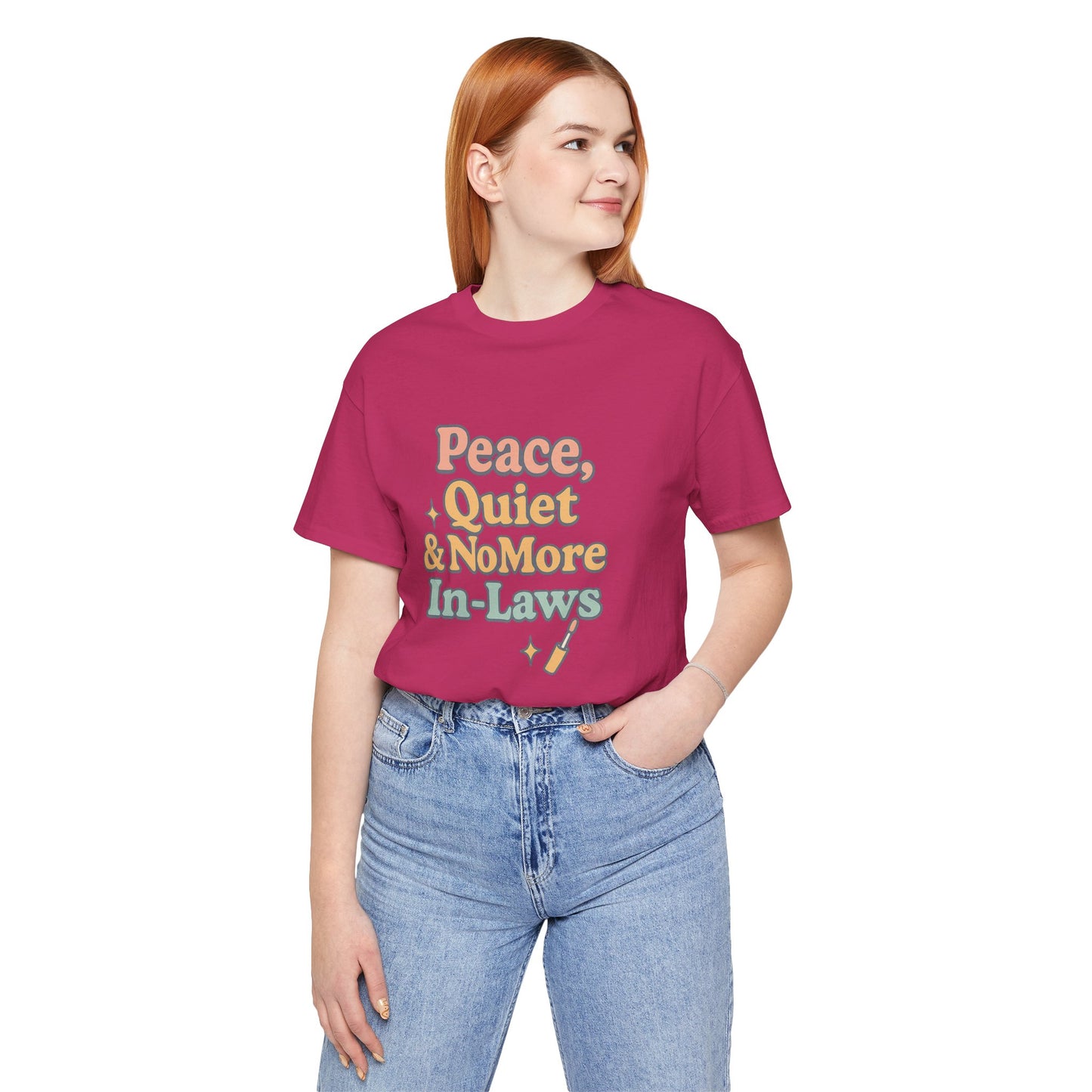 Peaceful In-Law Short Sleeve Tee, Funny Family T-Shirt, Gift for Dad, Relaxation Shirt, Casual Wear, Unisex Tee, Comfort Tee