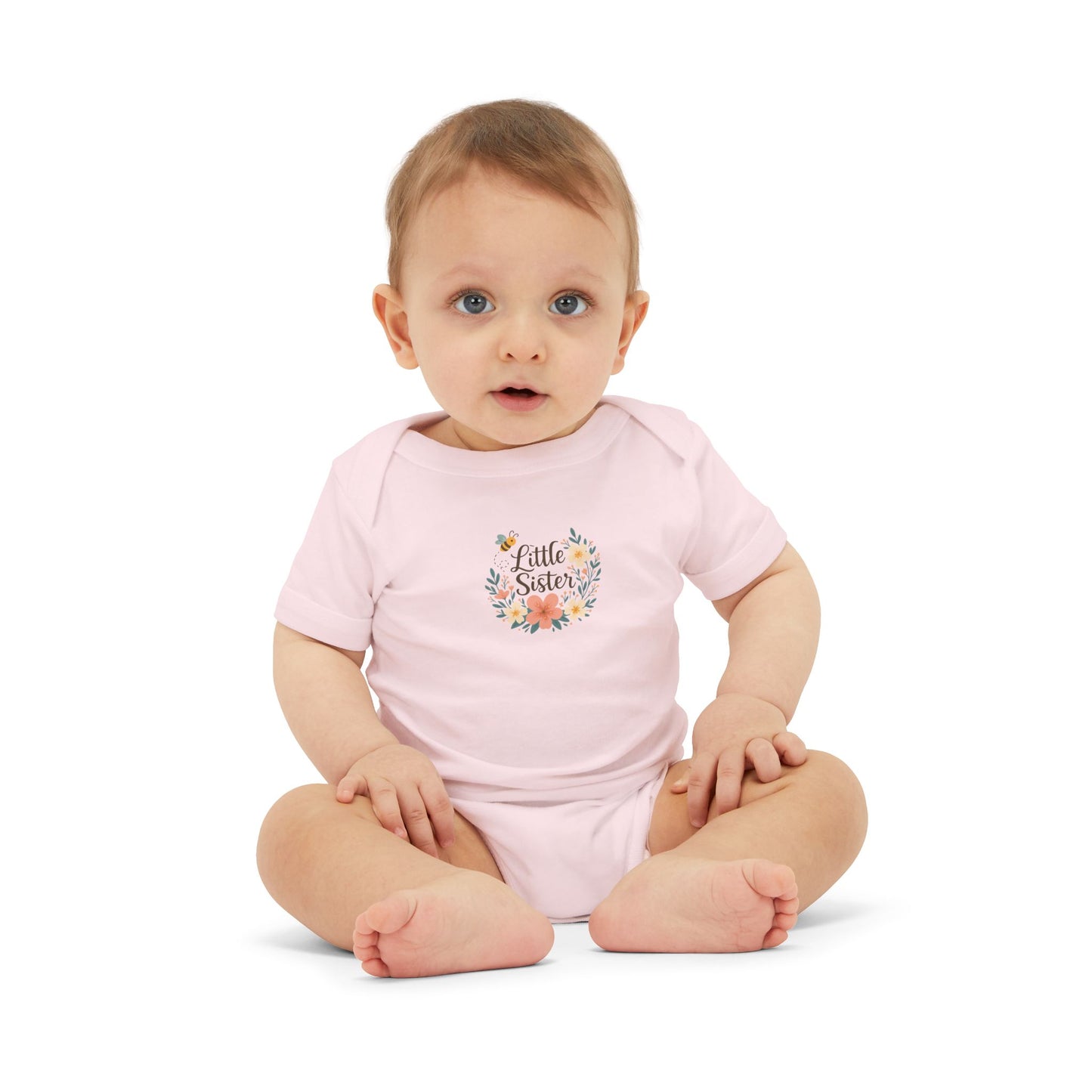 Little Sister Infant One Piece, Cute Baby Bodysuit for Newborn Girls, Baby Shower Gift, Toddler Outfit, Floral Design