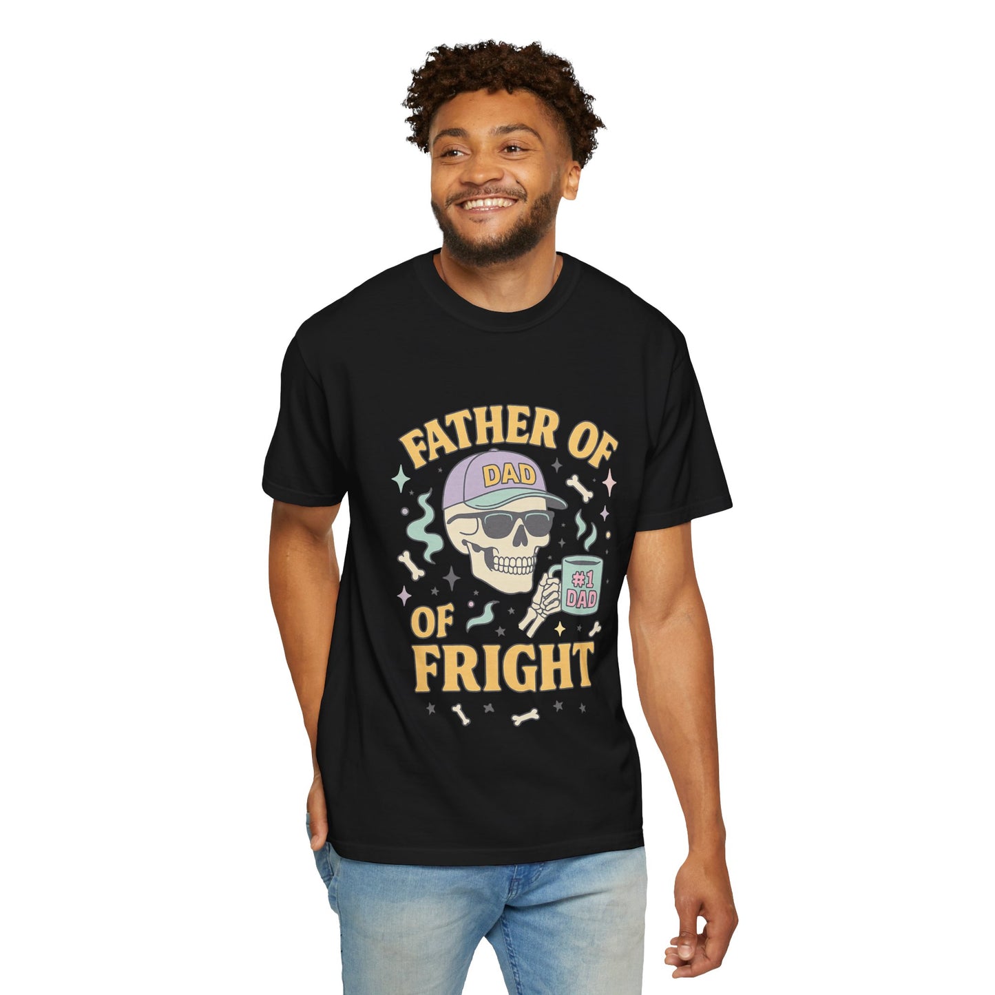 Father of Fright Comfort Colors Shirt, Unisex Halloween T-shirt, Dad Gifts, Spooky Style Tee, Family Fun Apparel, Skeleton Graphic Tee
