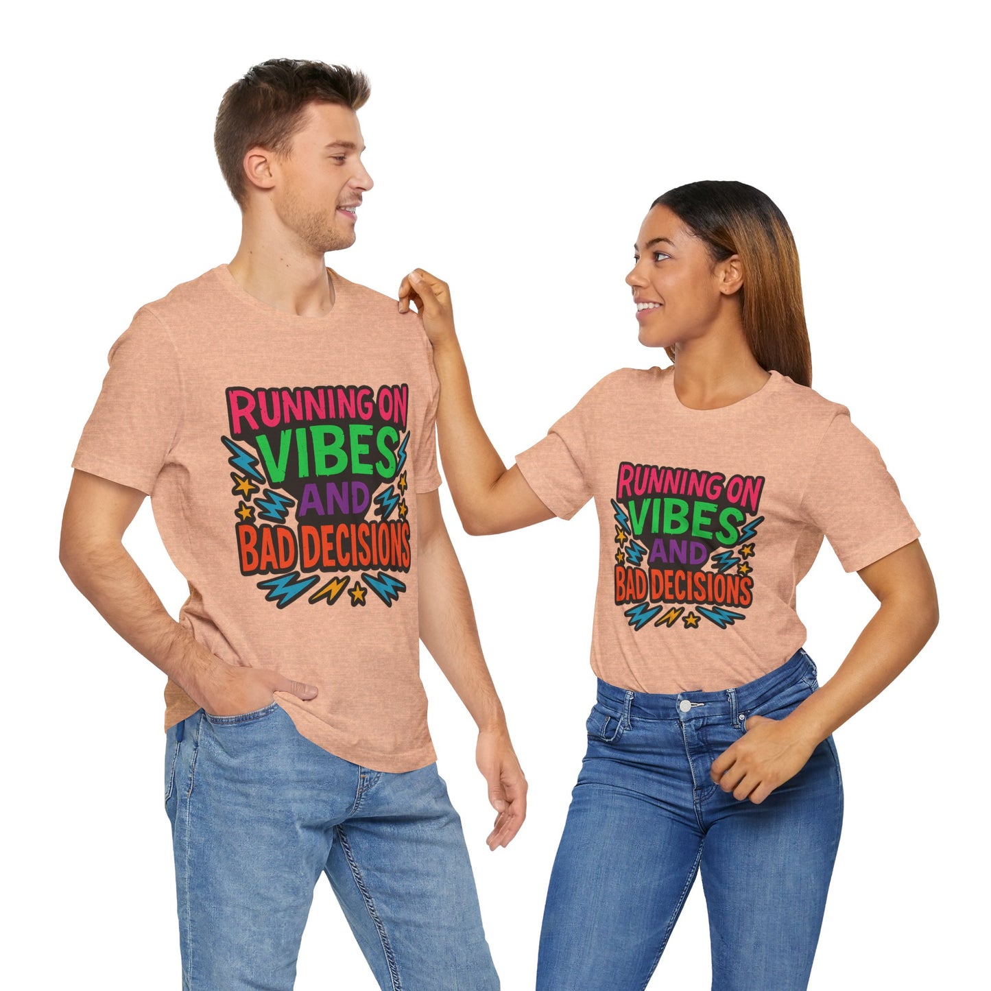 Vibes & Decisions Tee, Unisex Graphic T-Shirt, Trendy Casual Wear, Gift for Friends, Summer Style, Fun Tee for Parties