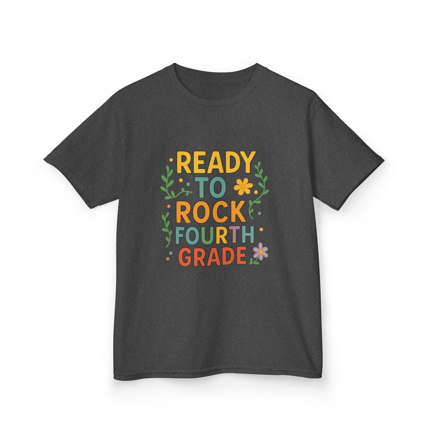 Ready to Rock Fourth Grade Kids Heavy Cotton Tee, Back to School Shirt, Toddler T-Shirt, Birthday Gift, Cute Kids Clothing