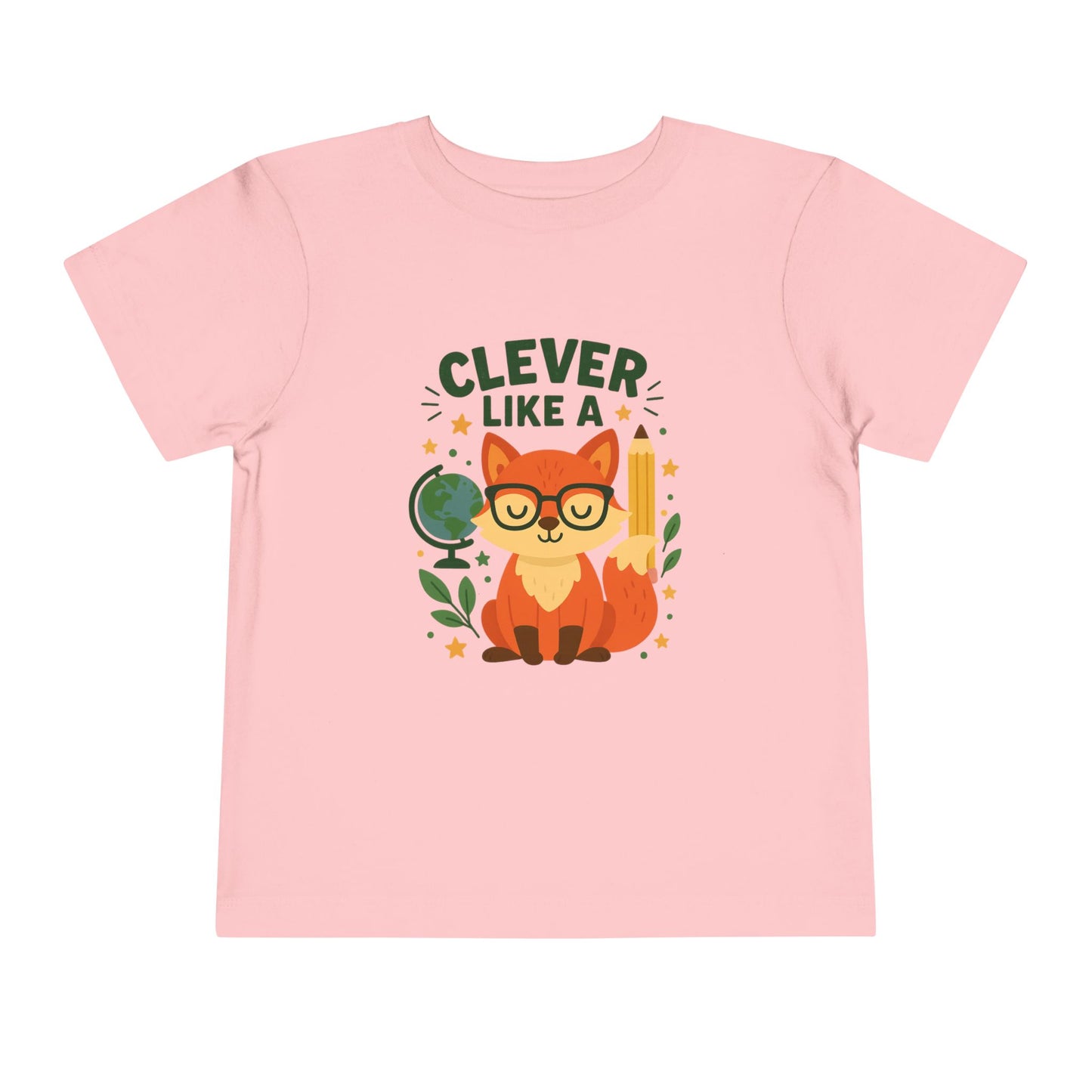 Clever Like A Fox Toddler Tee, Cute Kids T-Shirt, Back To School Shirt, Gift for Child, Toddler Apparel, Fun Graphic Tee