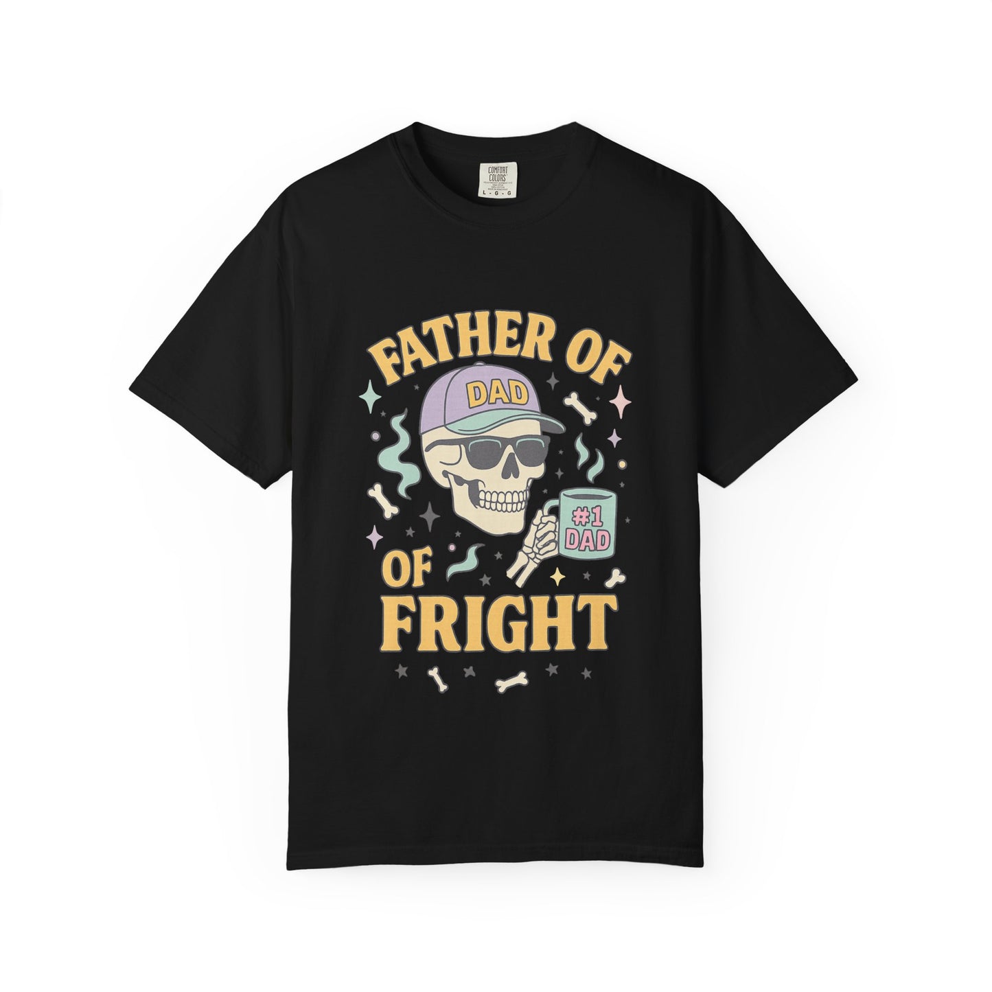Father of Fright Comfort Colors Shirt, Unisex Halloween T-shirt, Dad Gifts, Spooky Style Tee, Family Fun Apparel, Skeleton Graphic Tee