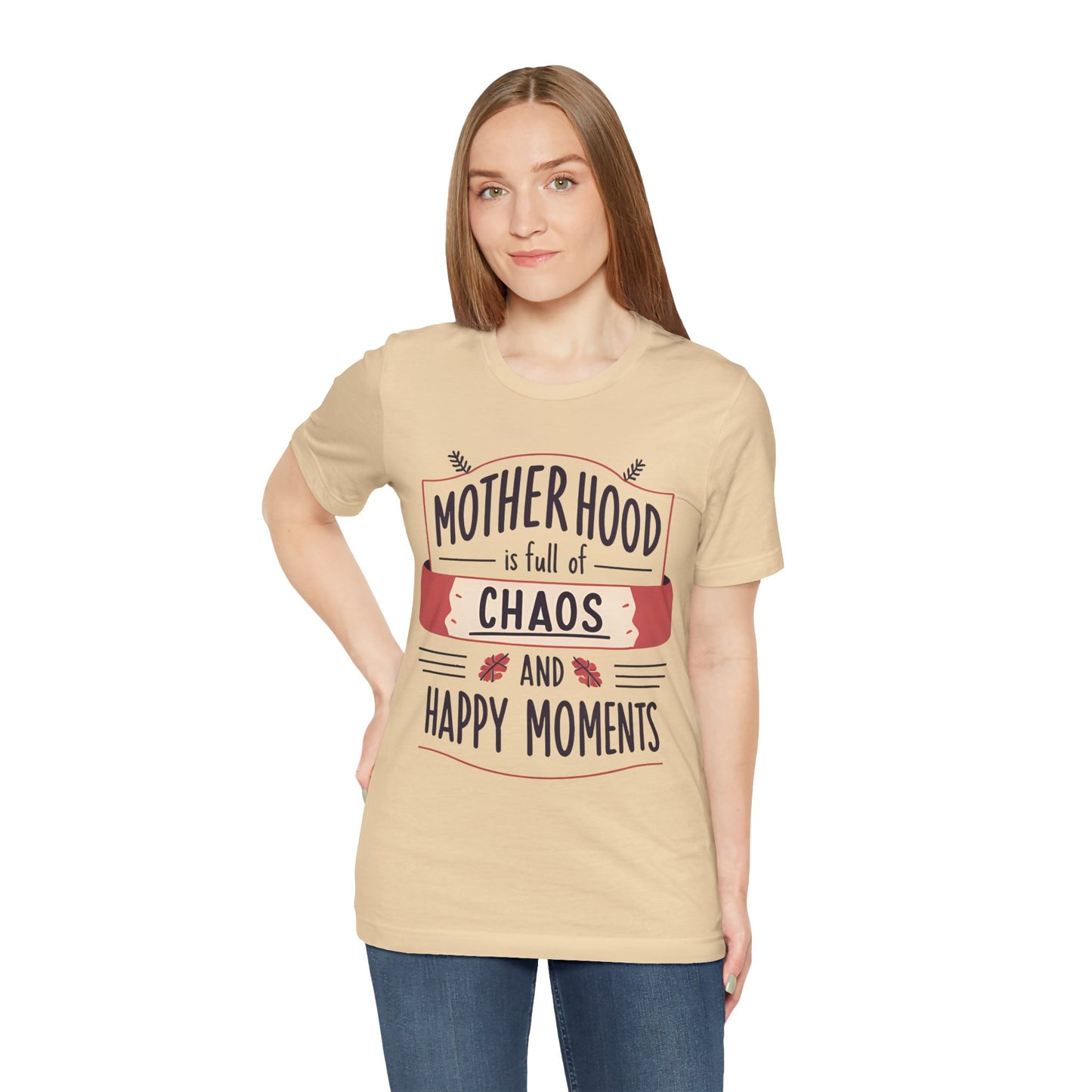 Motherhood Chaos Short Sleeve Tee, Funny Mom T-Shirt, Gift for Moms, Parenting Humor Shirt, Casual Wear, Mother's Day Gift