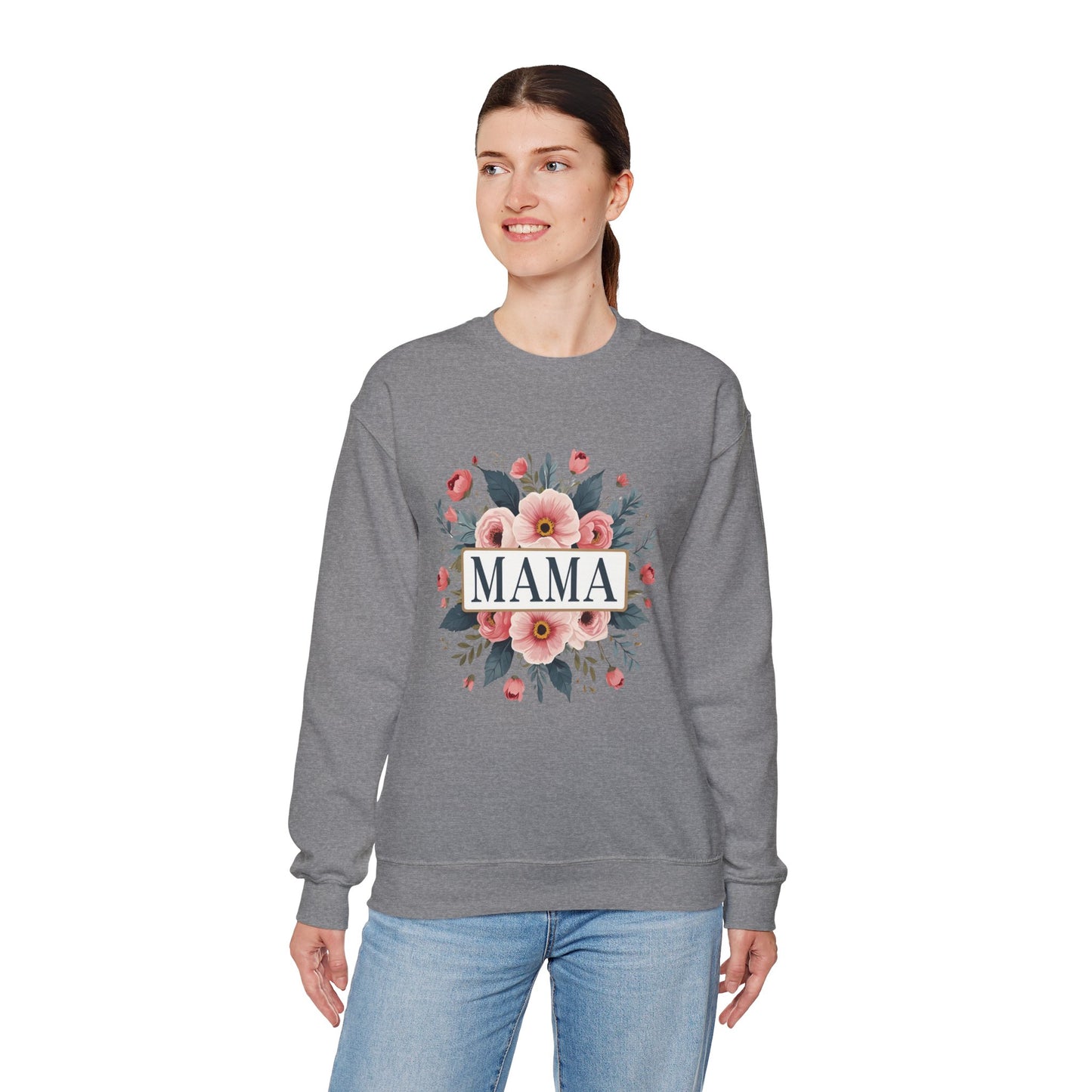 Floral Mama Sweatshirt, Mother's Day Gift, Cozy Sweatshirt, Unisex Crewneck, Floral Sweatshirt for Moms, Spring Fashion