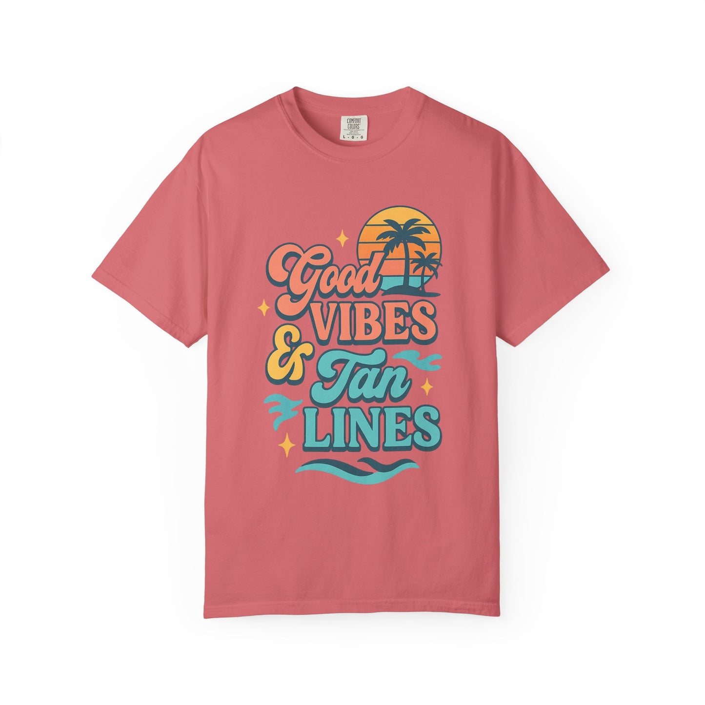 Good Vibes & Tan Lines Unisex T-Shirt, Summer Apparel, Beach Graphic Tee, Vacation Style, Casual Wear, Gift for Him/Her