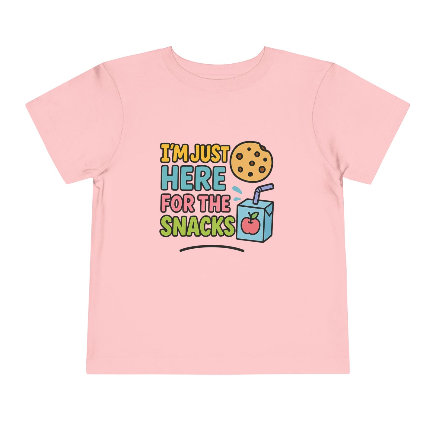 Funny Toddler Tee - I'm Just Here for the Snacks, Kids Short Sleeve Shirt, Snack Lover Gift, Playtime Top, Cute Toddler Clothing