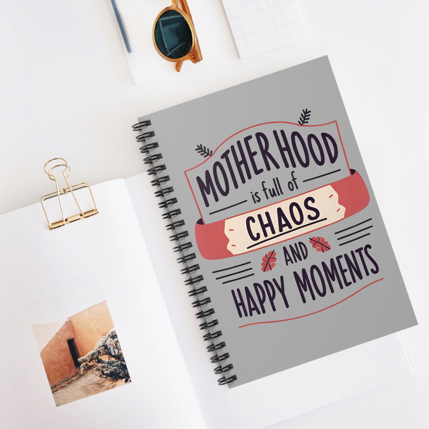 Motherhood Chaos Spiral Notebook | Perfect Gift for Moms, Journaling, Back to School, Baby Showers, Mother's Day