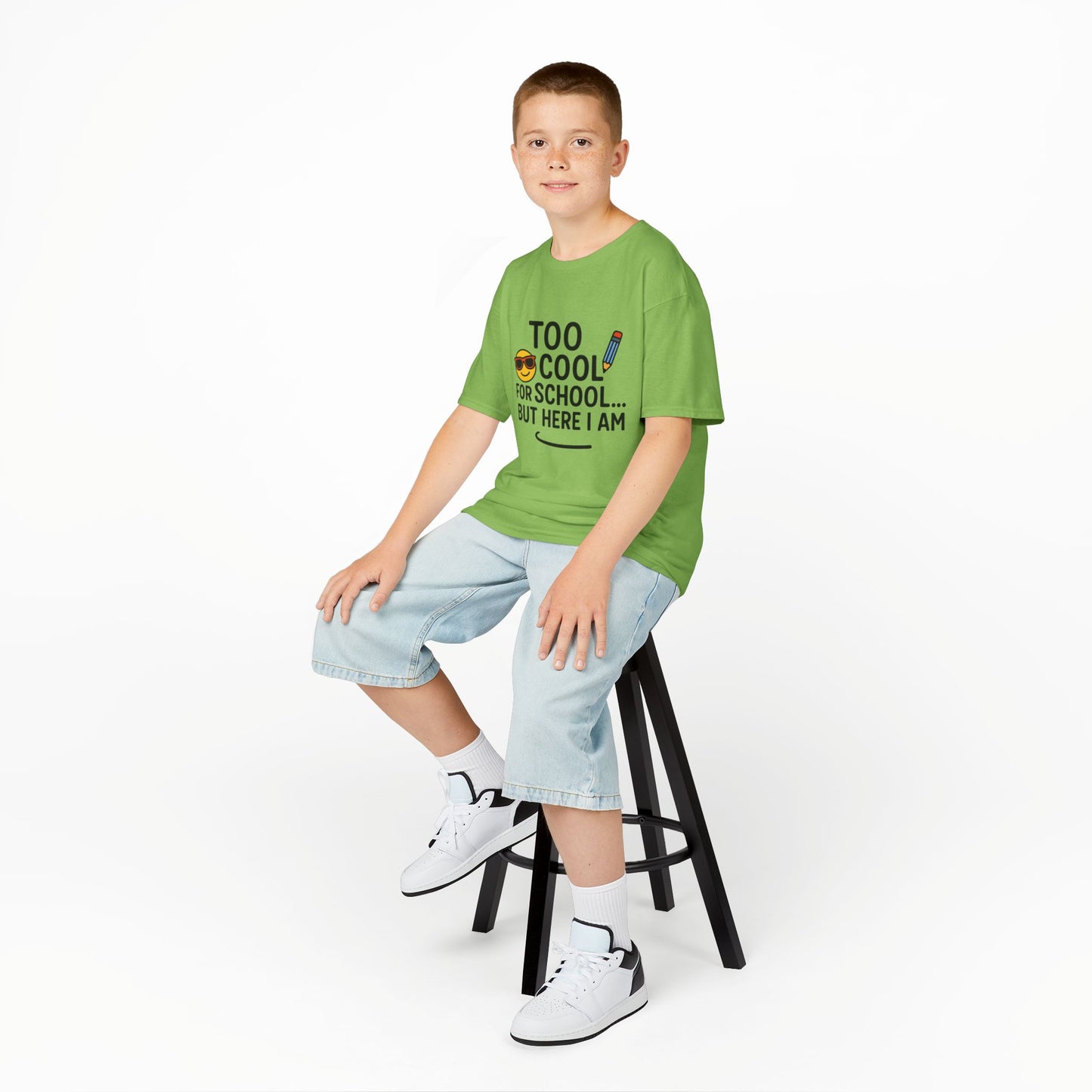 Kids Fun Tee: 'Too Cool for School' Graphic Shirt, Kids Tops, Back to School Wear, Birthday Gift, Casual Apparel