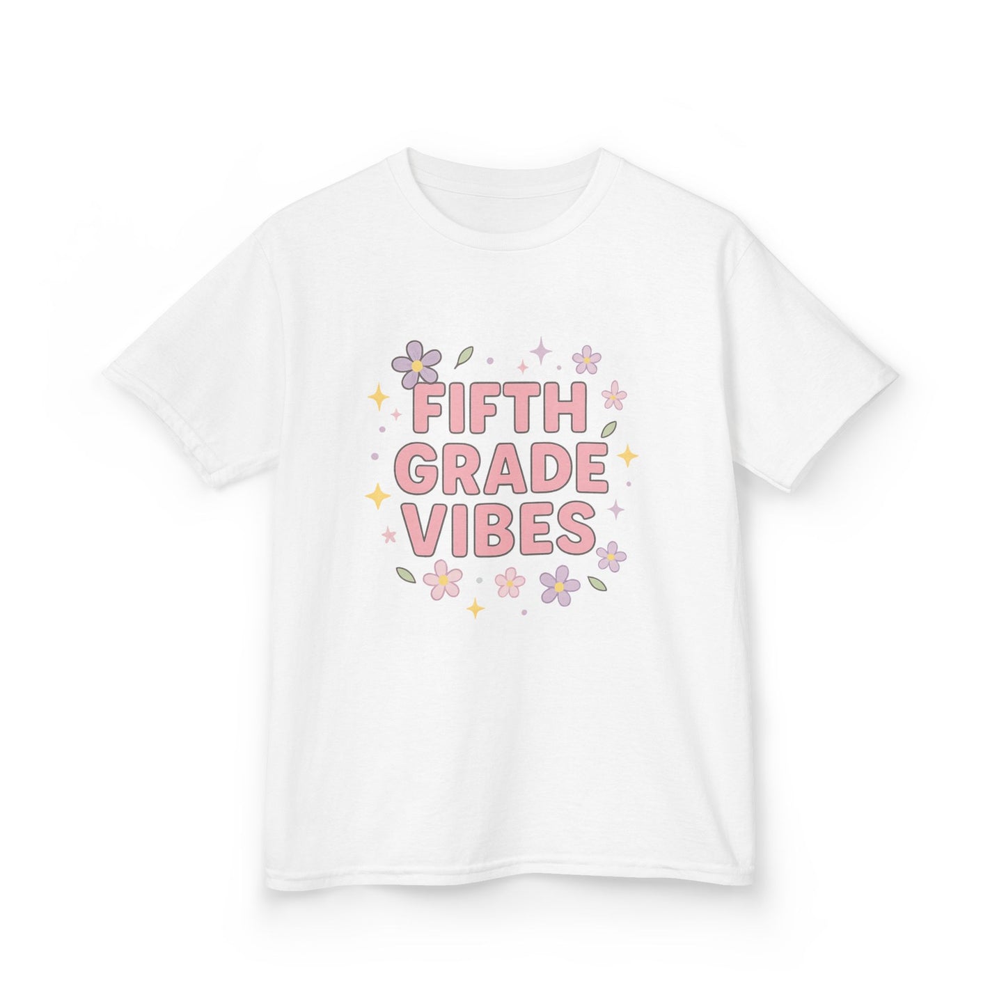 Fifth Grade Vibes Kids Tee, Fun Youth T-Shirt, Back to School Apparel, Flower Power Tee, Casual Summer Shirt, Gift for Kids