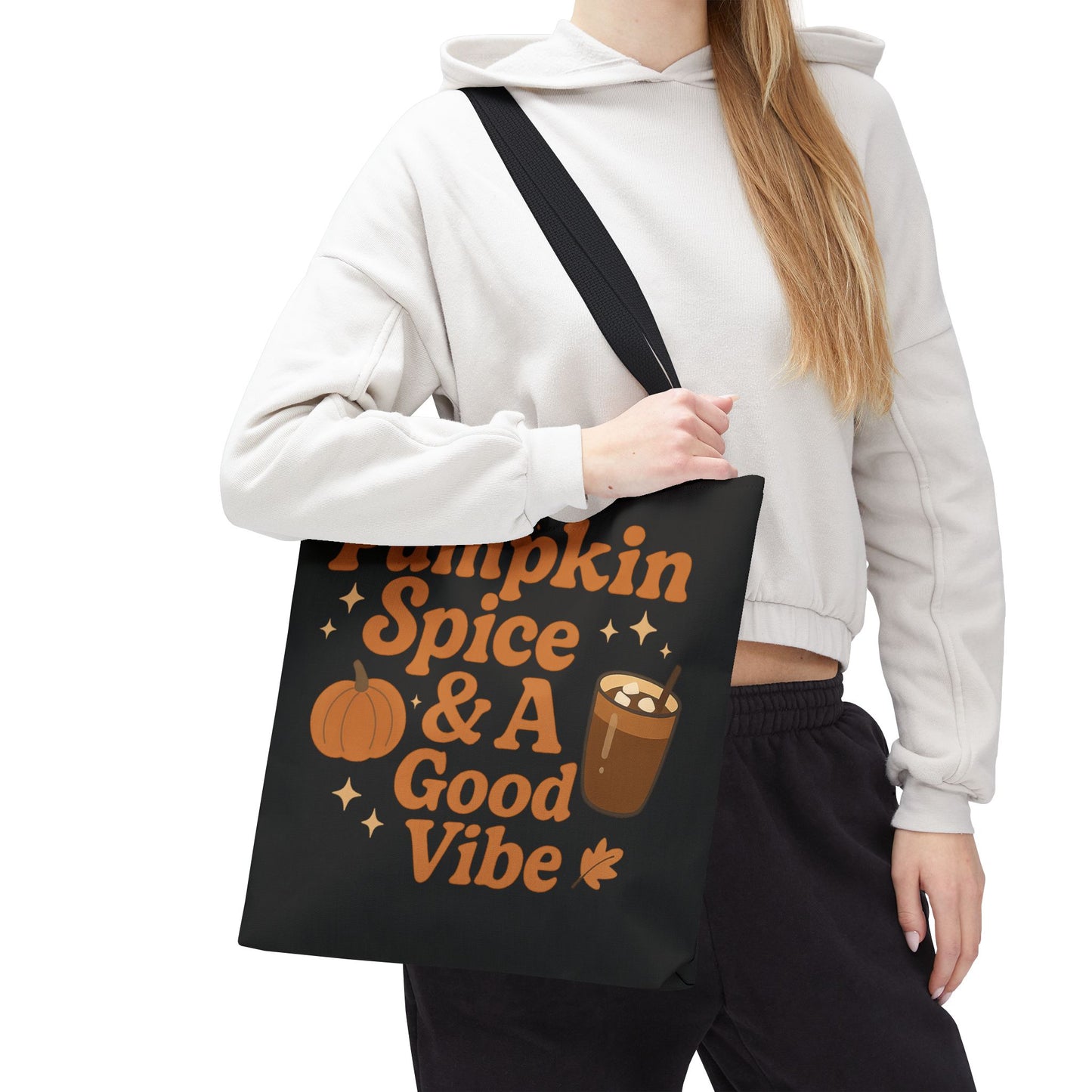 Pumpkin Spice Tote Bag - Fall Essentials, Autumn Tote, Halloween Gift, Good Vibe Bag, Seasonal Shopping Bag