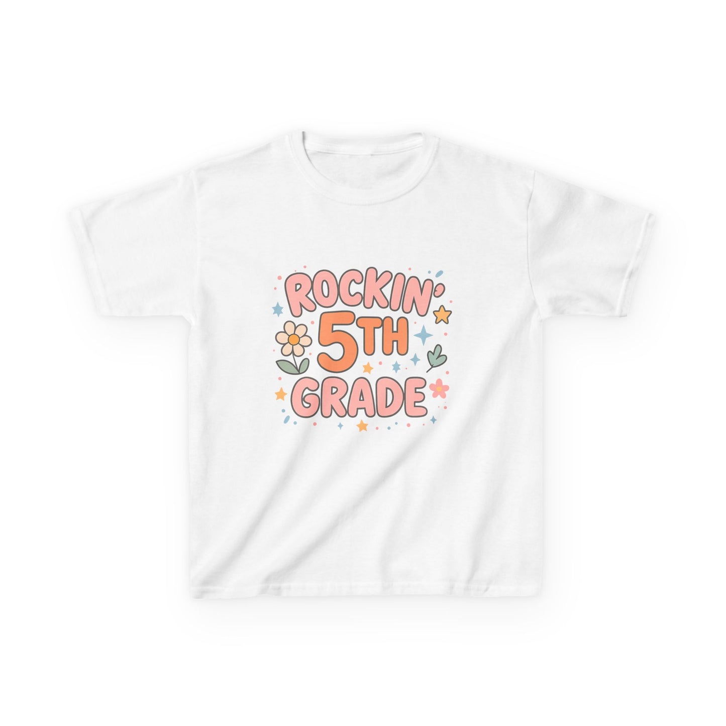 Rockin' 5th Grade Kids Tee, Lightweight Cotton T-Shirt, Back to School Shirt, 5th Grade Graduation Tee, Kids' Graphic Tee