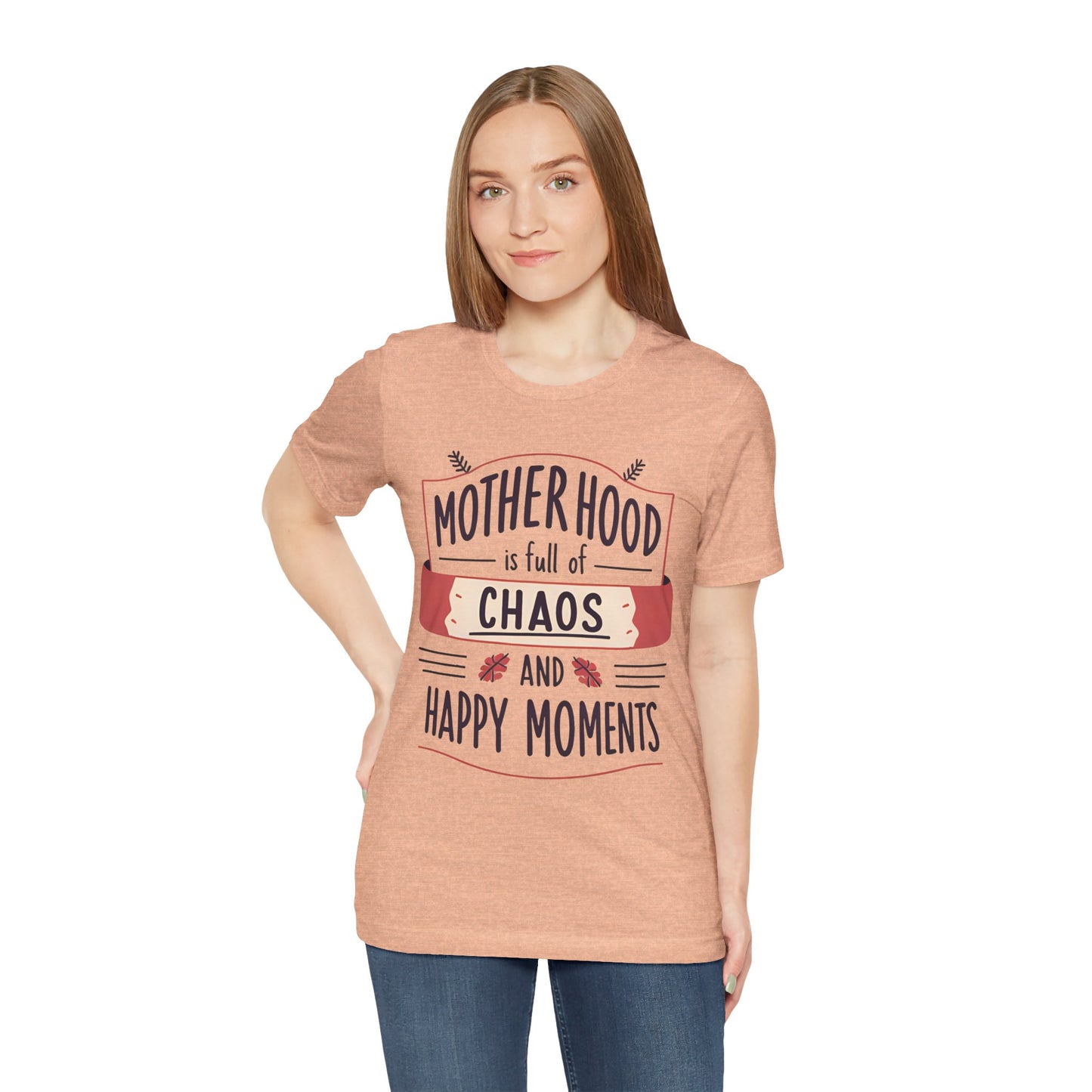 Motherhood Chaos Short Sleeve Tee, Funny Mom T-Shirt, Gift for Moms, Parenting Humor Shirt, Casual Wear, Mother's Day Gift