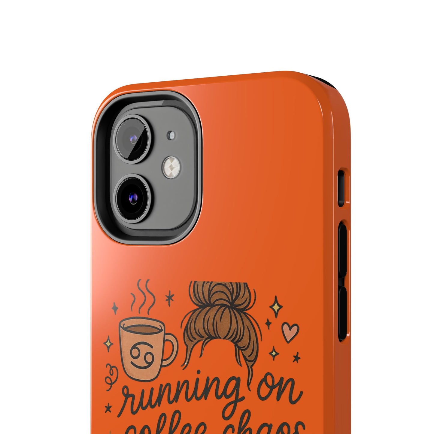 Cute Coffee Chaos Phone Case - Running on Coffee, Chaos & Cuddles, Stylish Tough Case for Coffee Lovers, Gift for Friends, Cute Phone Cover
