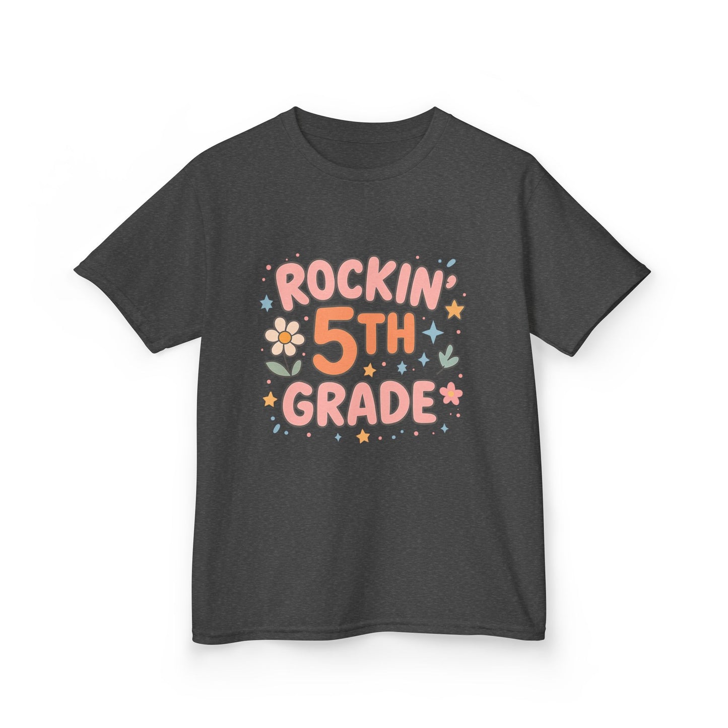 Rockin' 5th Grade Kids Tee, Lightweight Cotton T-Shirt, Back to School Shirt, 5th Grade Graduation Tee, Kids' Graphic Tee