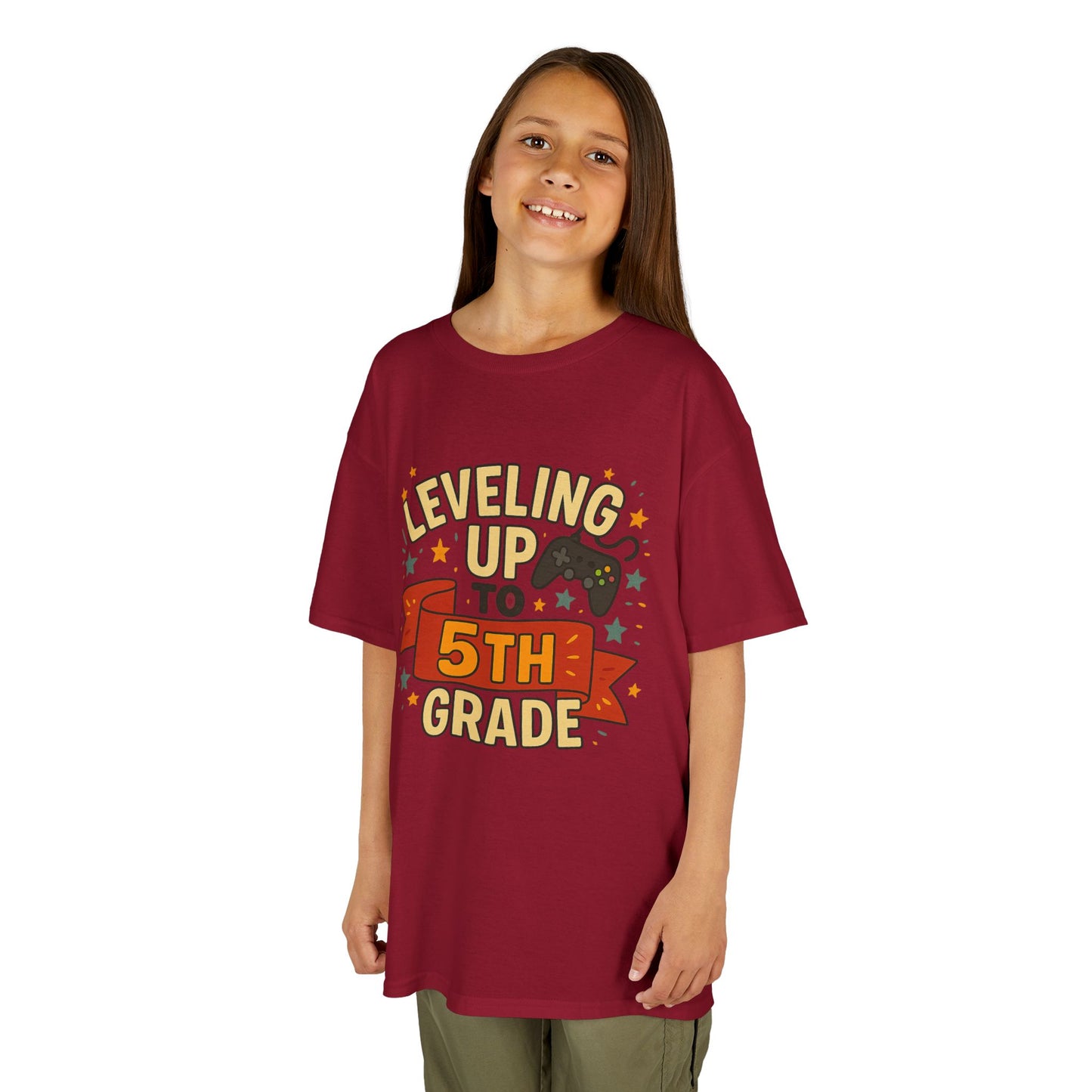 Kids Graduation Tee, Level Up to 5th Grade Shirt, Back to School Gift, Fun Class Celebration Top, Children's Achievement T-Shirt