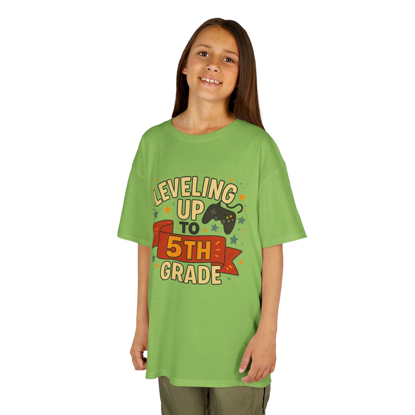 Kids Graduation Tee, Level Up to 5th Grade Shirt, Back to School Gift, Fun Class Celebration Top, Children's Achievement T-Shirt