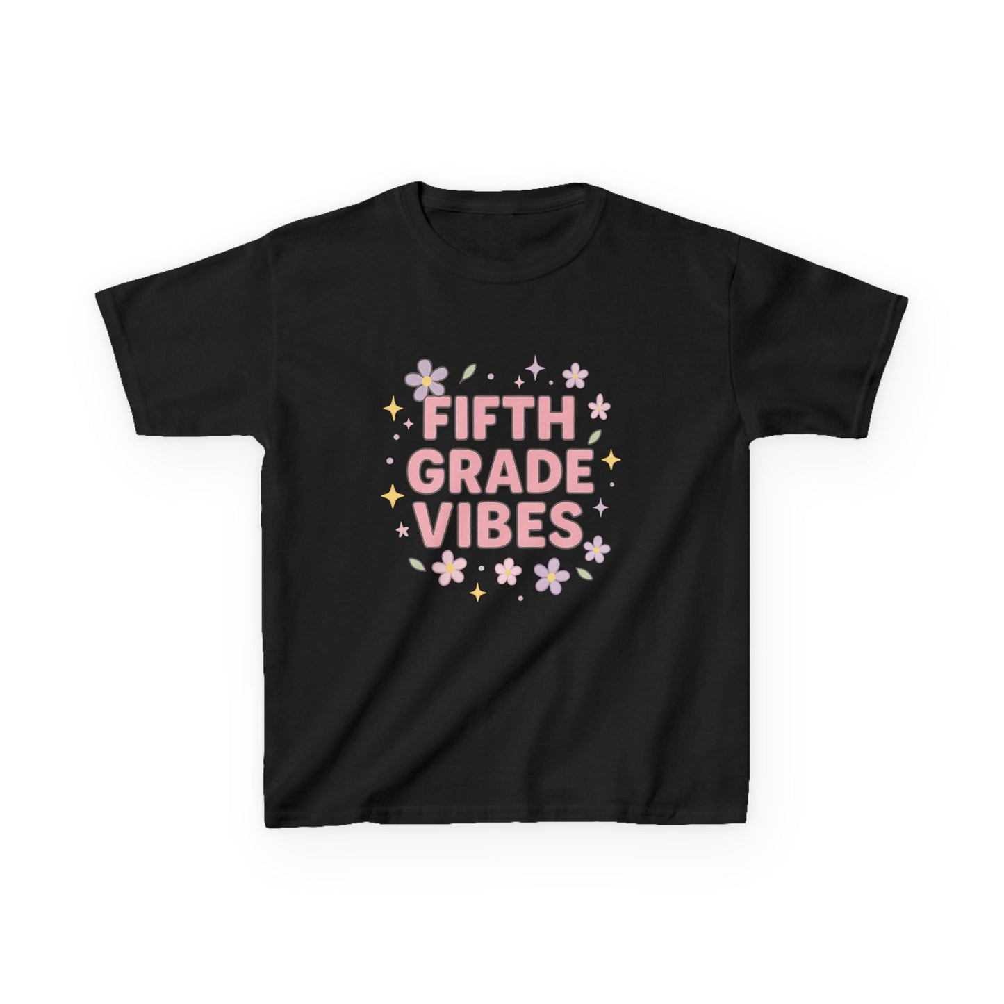 Fifth Grade Vibes Kids Tee, Fun Youth T-Shirt, Back to School Apparel, Flower Power Tee, Casual Summer Shirt, Gift for Kids